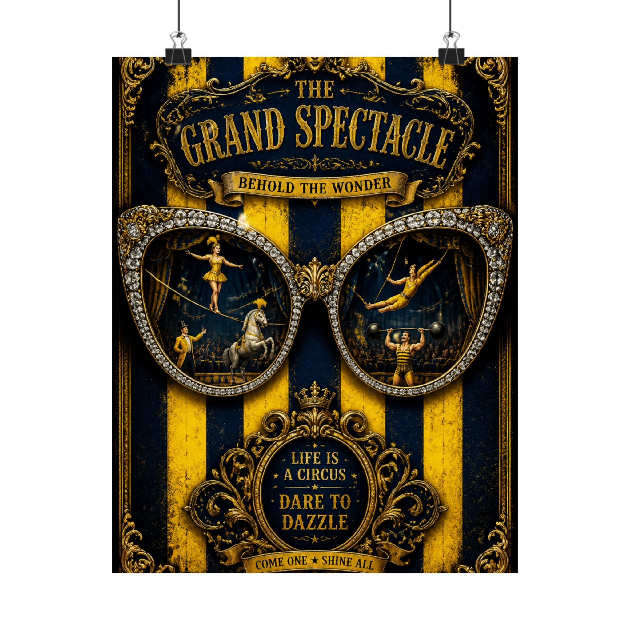 Sunglasses Circus Ring Wall Art Poster 18×24 Baroque Home Office Decor Maximalist Print