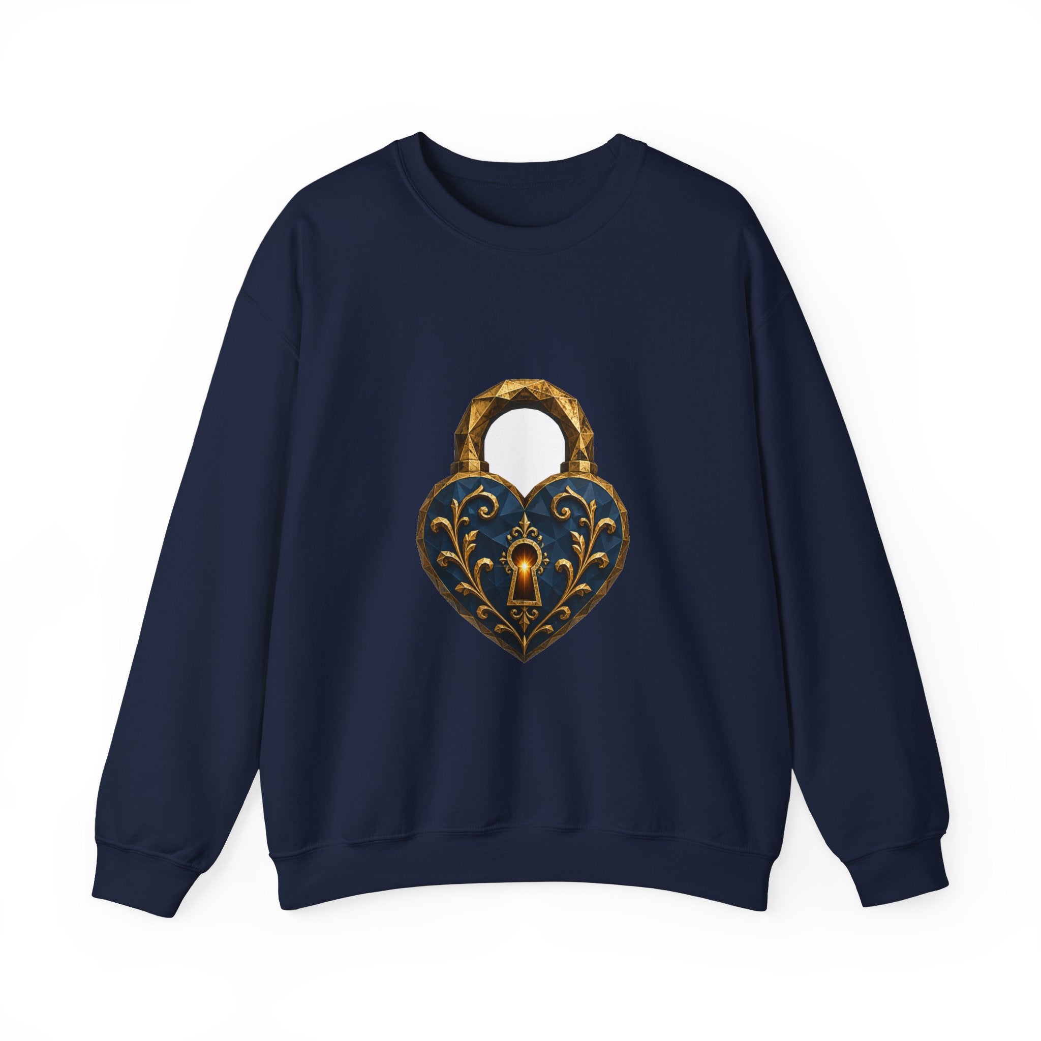 Matching Couple Sweatshirt - Key & Lock Matching Couple Premium Fleece Sweatshirt Geometric Art His Hers Love Gift - Design B