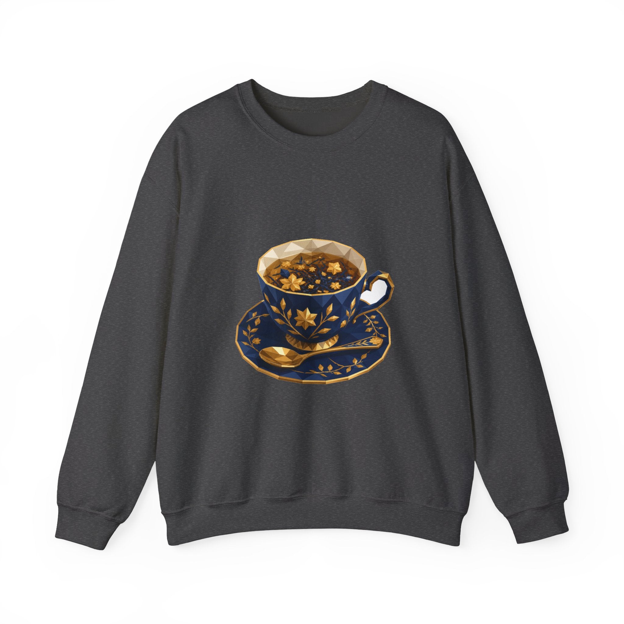 Matching Couple Sweatshirt - Coffee & Tea Matching Couple Comfort Colors Crew Geometric Art His Hers Love Gift - Design B