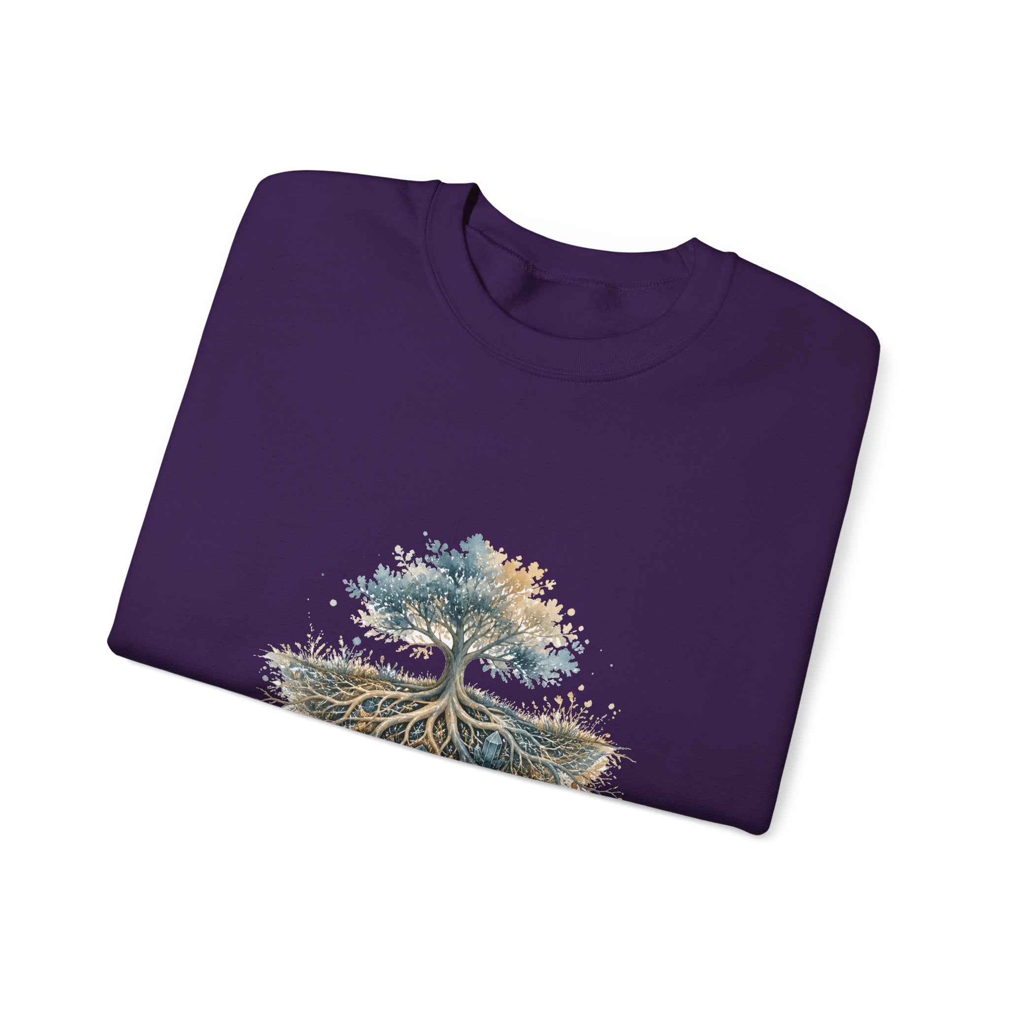 Matching Couple Sweatshirt - Ancient Oak & Deep Roots Matching Couple Comfort Colors Crew Watercolor Art His Hers Birthday Gift - Design B