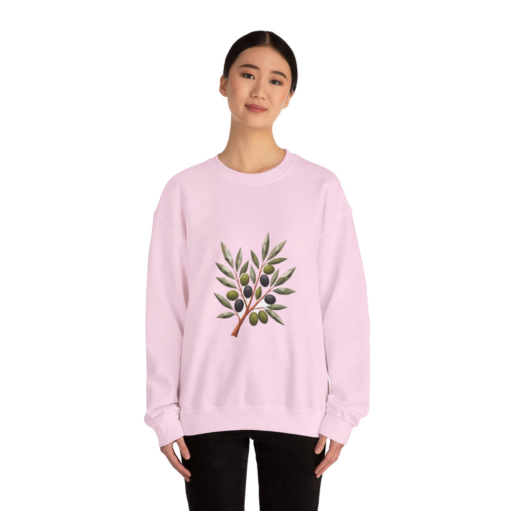 Matching Couple Sweatshirt - Olive Branch & Fig Matching Couple Premium Fleece Sweatshirt Geometric Art His Hers Love Gift - Design A