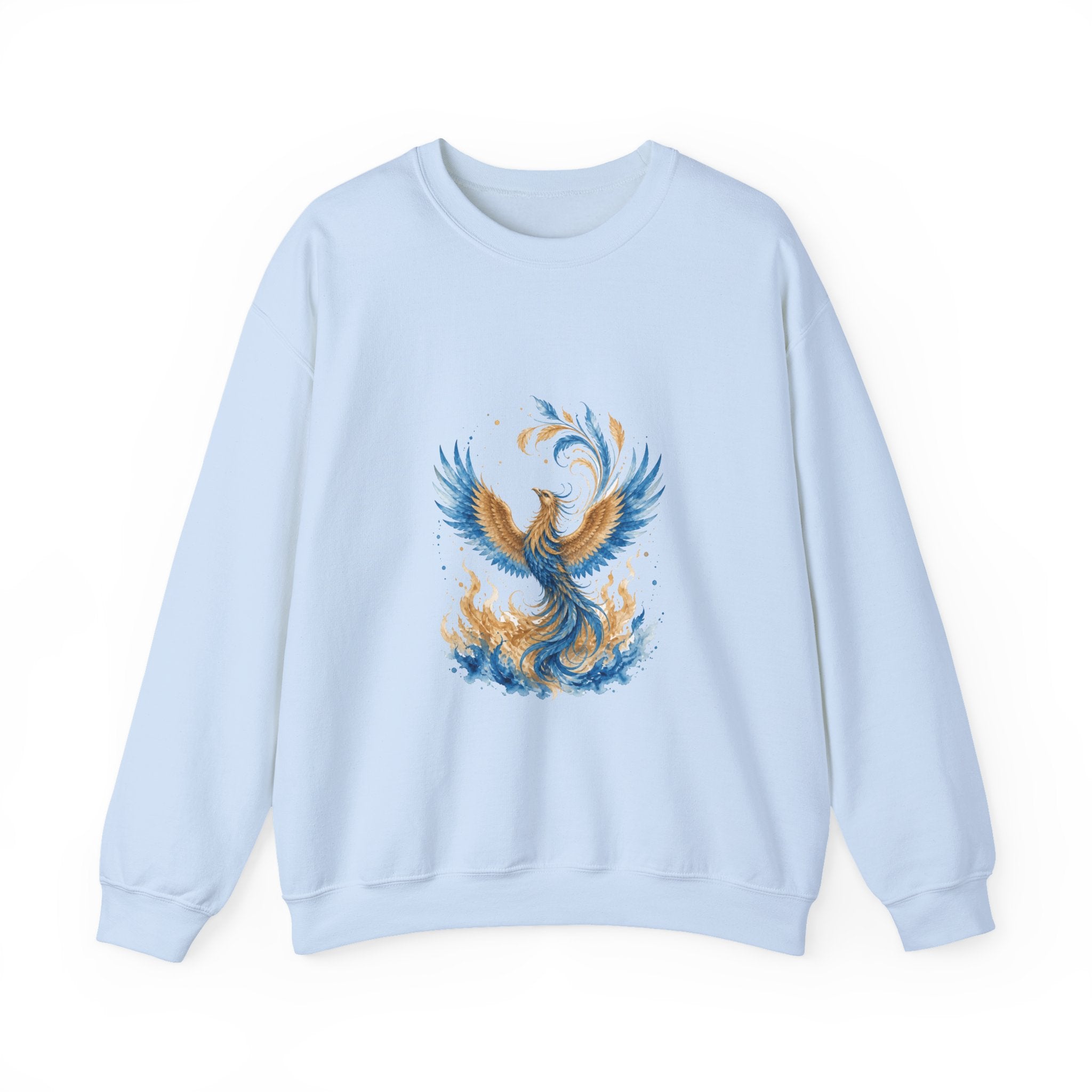 Matching Couple Sweatshirt - Dragon & Phoenix Matching Couple Premium Fleece Sweatshirt Watercolor Art His Hers Birthday Gift - Design B
