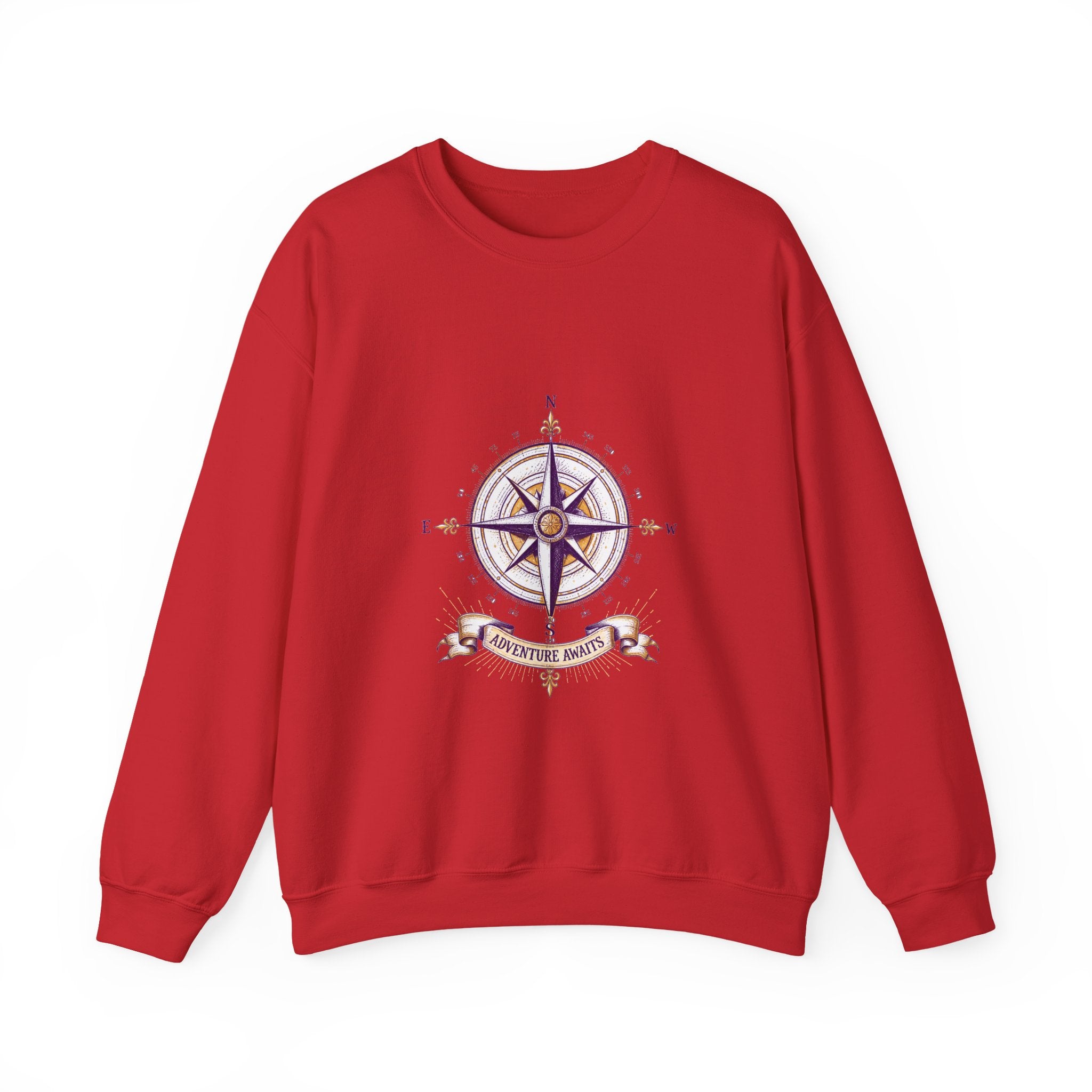 Matching Couple Sweatshirt - Compass North & South Matching Couple Comfort Colors Crew Hand-Drawn Art His Hers Anniversary Gift - Design B