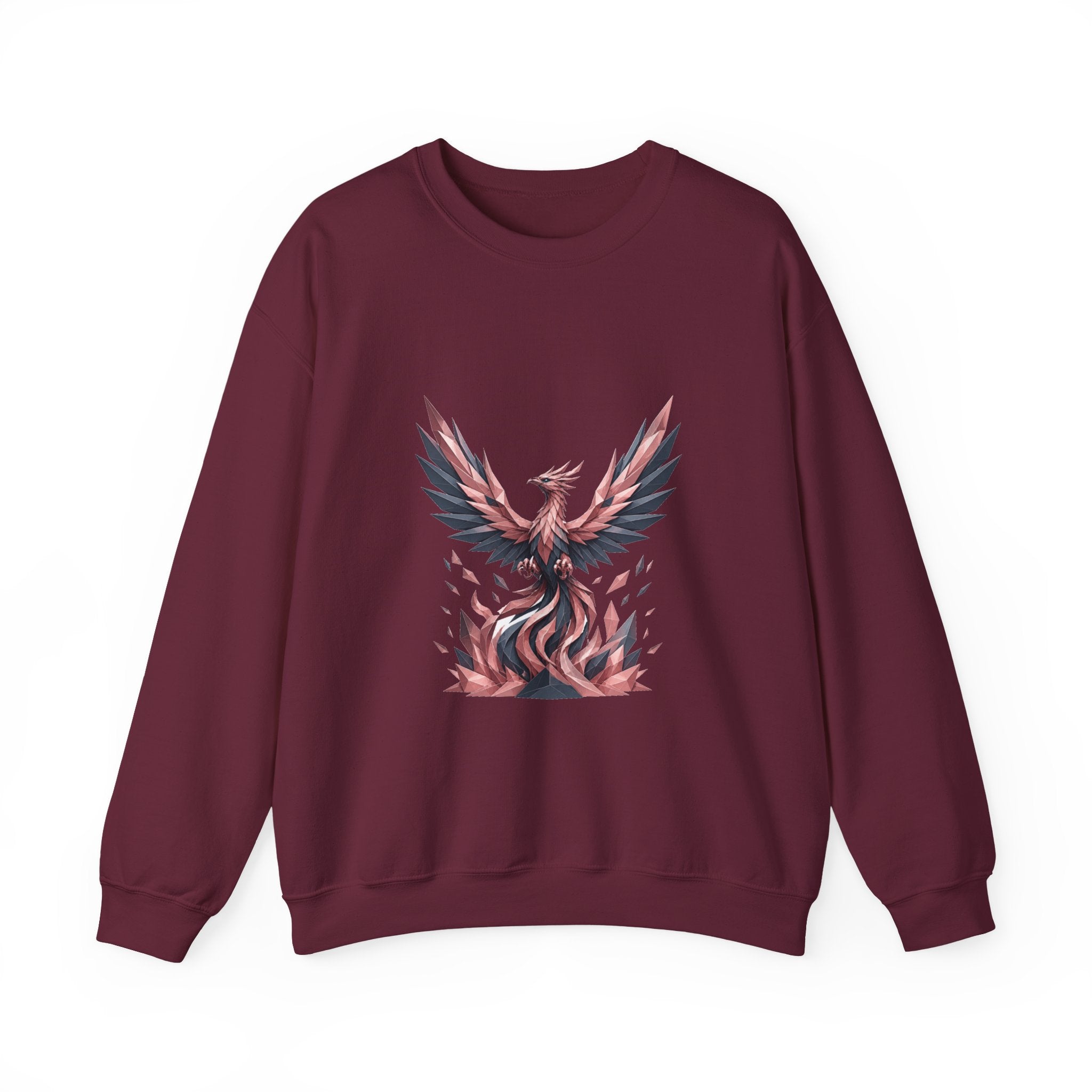 Matching Couple Sweatshirt - Dragon & Phoenix Matching Couple Crewneck Sweatshirt Geometric Art His Hers Couple Gift - Design B