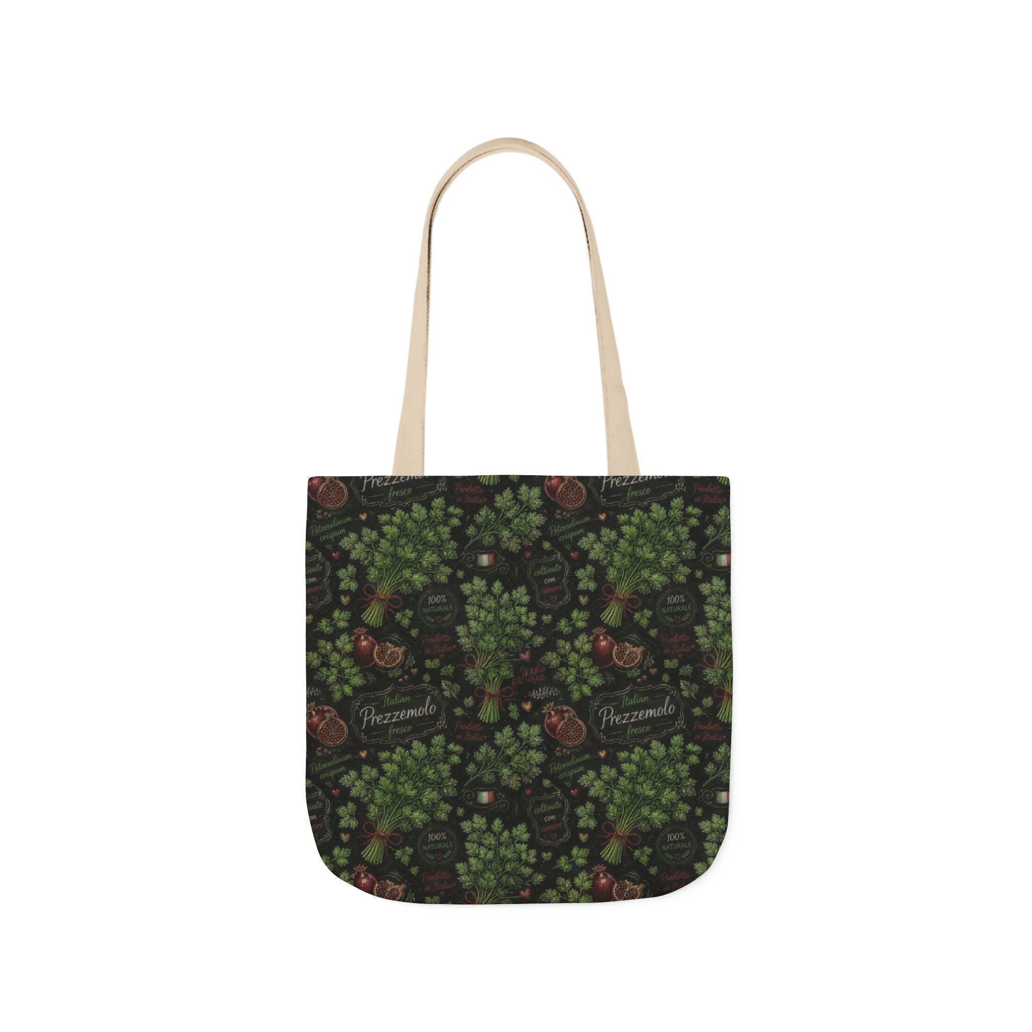 Fresh Parsley Canvas Tote Bag Mediterranean Kitchen Chalk Art Design Italian Cottagecore Gift