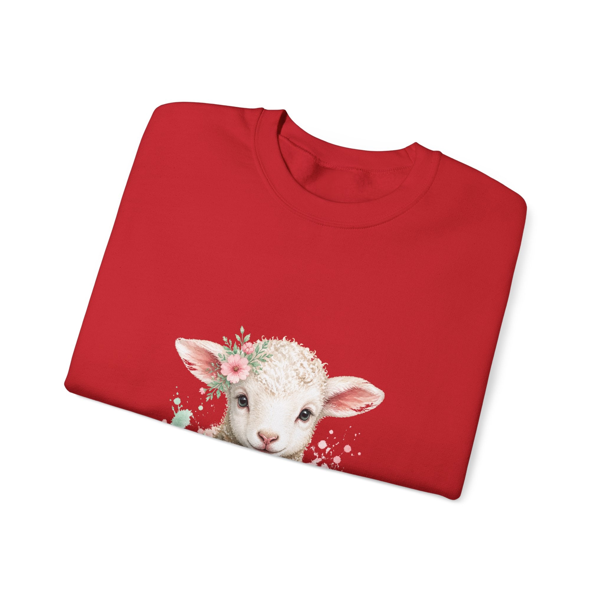 Matching Couple Sweatshirt - Lion & Lamb Matching Couple Premium Fleece Sweatshirt Watercolor Art His Hers Birthday Gift - Design B