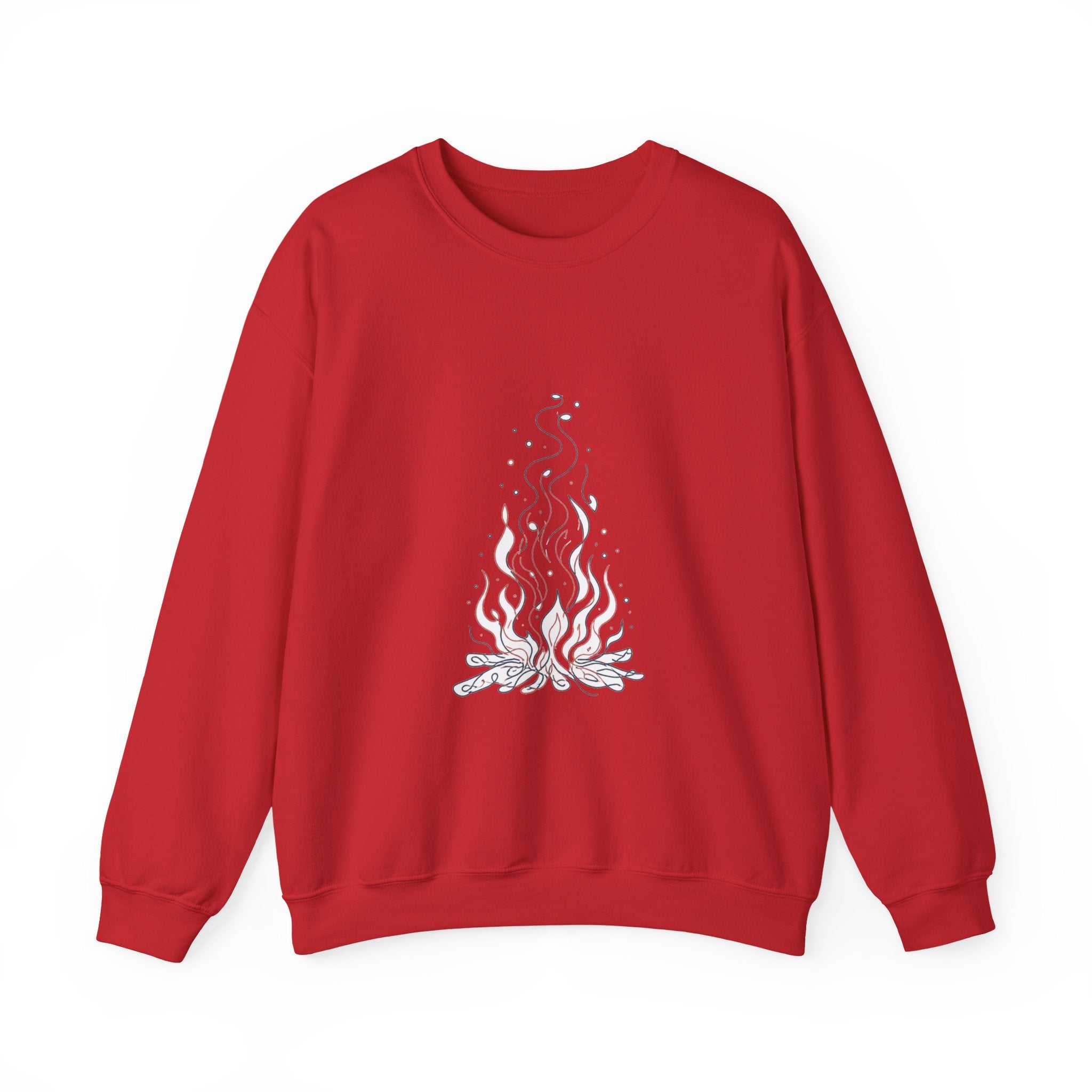 Matching Couple Sweatshirt - Wildfire & Waterfall Matching Couple Crewneck Sweatshirt Minimalist Art His Hers Valentine Gift - Design A