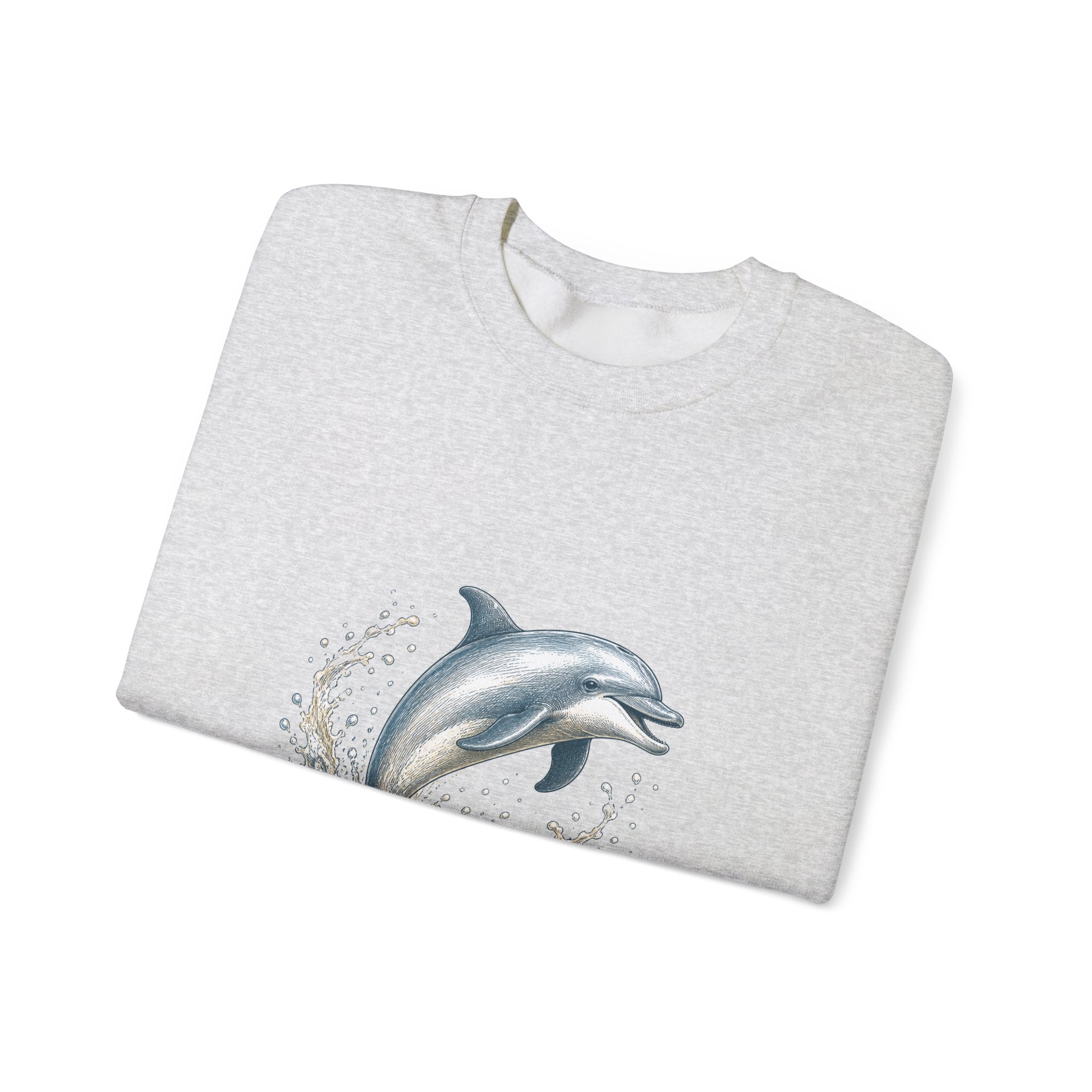 Matching Couple Sweatshirt - Shark & Dolphin Matching Couple Premium Fleece Sweatshirt Hand-Drawn Art His Hers Anniversary Gift - Design B