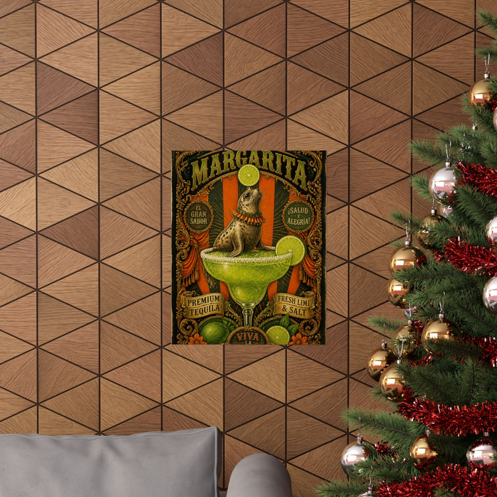 Margarita Balancing Seal Wall Art Poster 18×24 Baroque Home Office Decor Maximalist Print