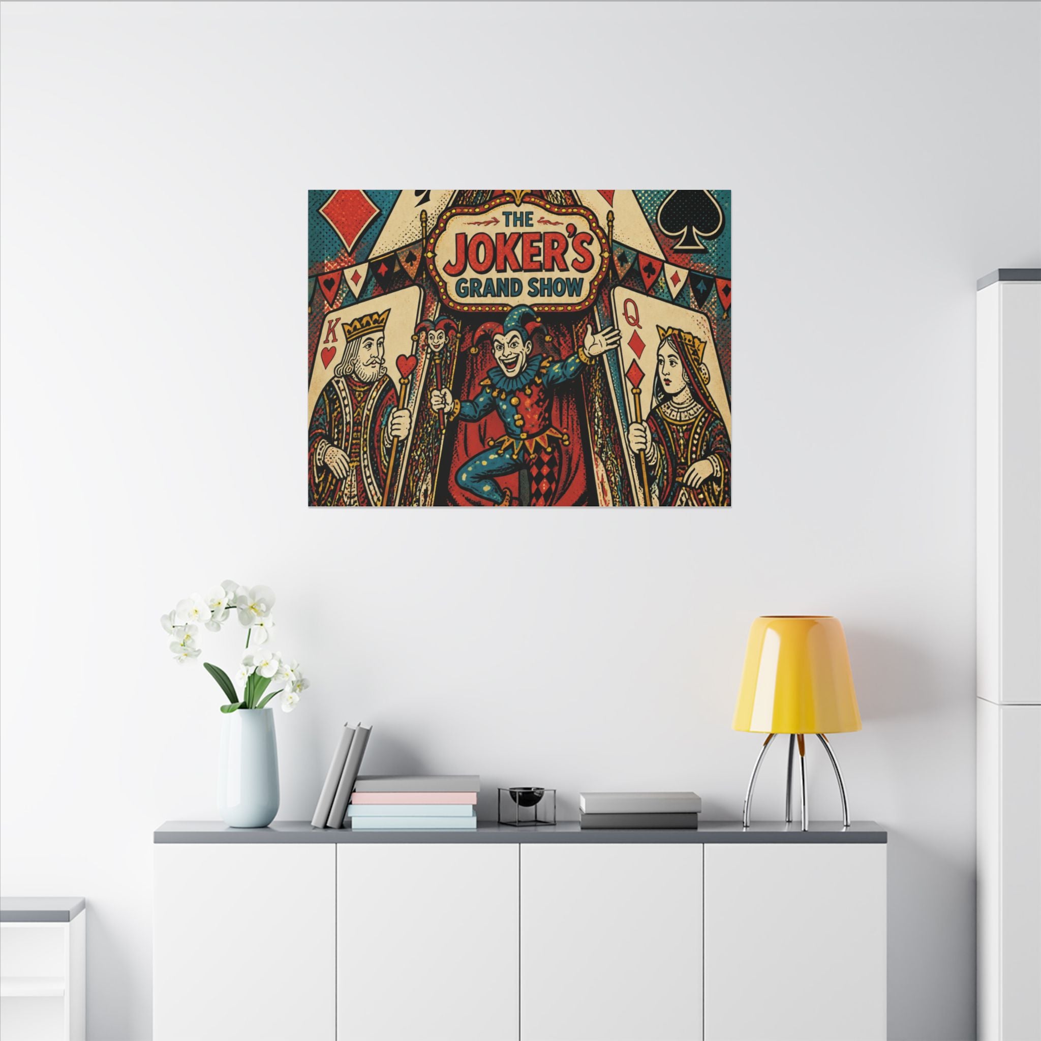 Playing Cards Tent Wall Art Canvas 24×36 Pop Art Restaurant Decor Maximalist Print