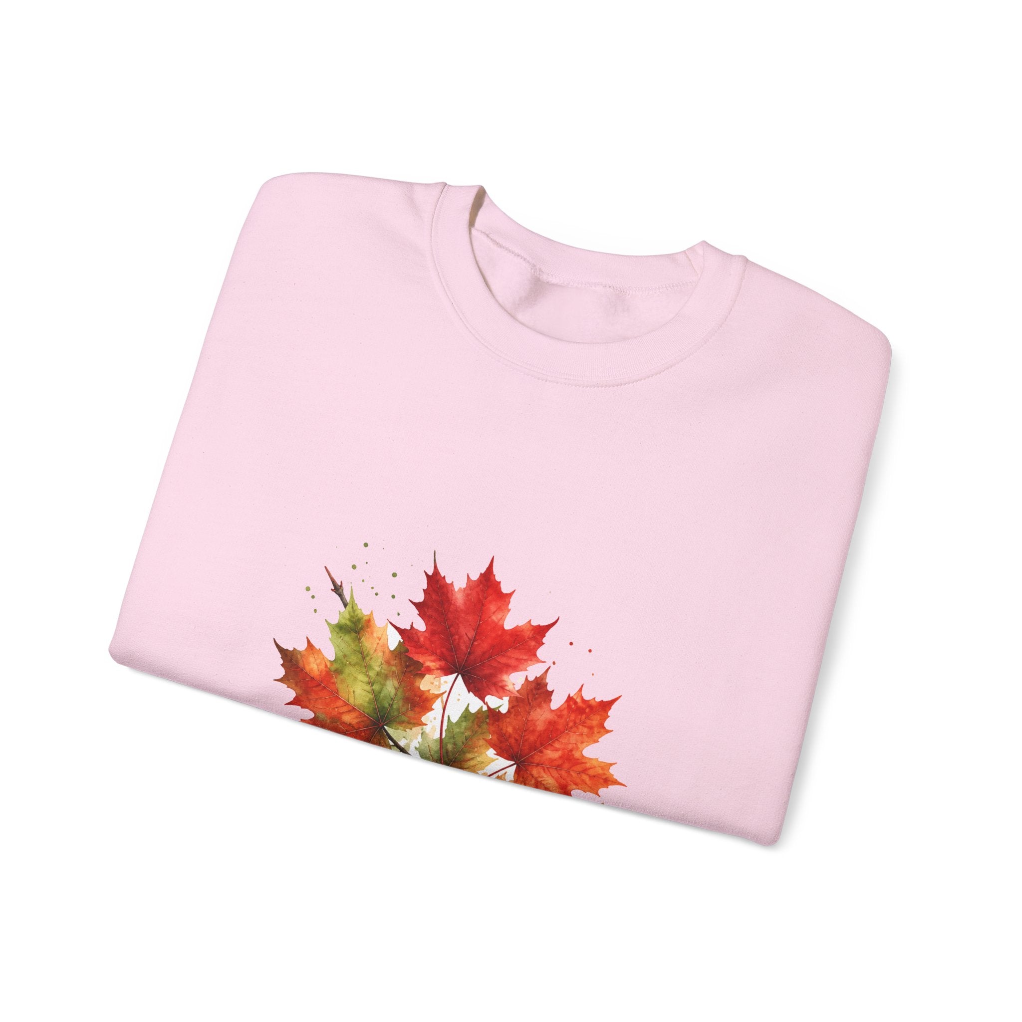 Matching Couple Sweatshirt - Cherry Blossom & Maple Leaf Matching Couple Comfort Colors Crew Watercolor Art His Hers Birthday Gift - Design B