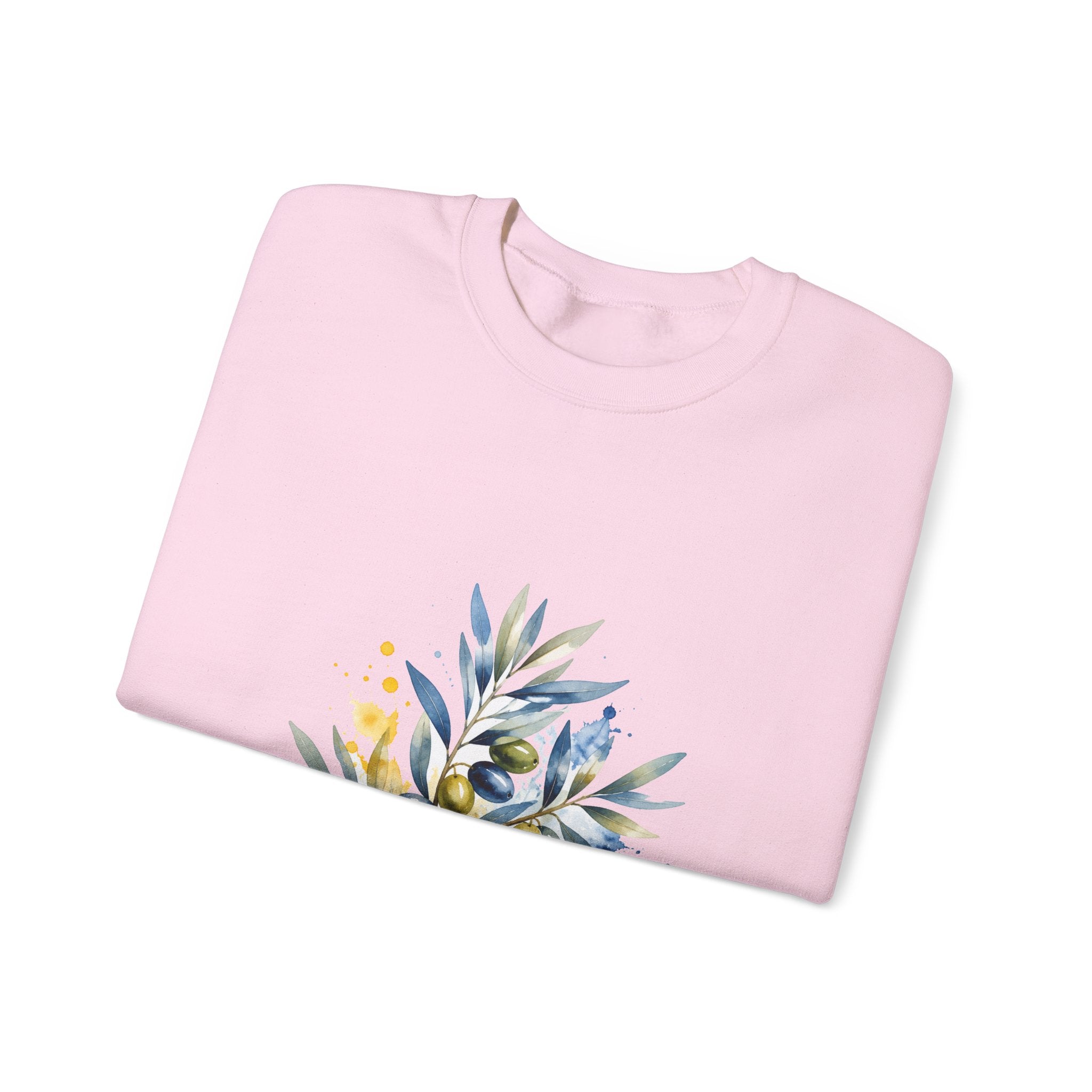 Matching Couple Sweatshirt - Olive Branch & Fig Matching Couple Premium Fleece Sweatshirt Watercolor Art His Hers Birthday Gift - Design A