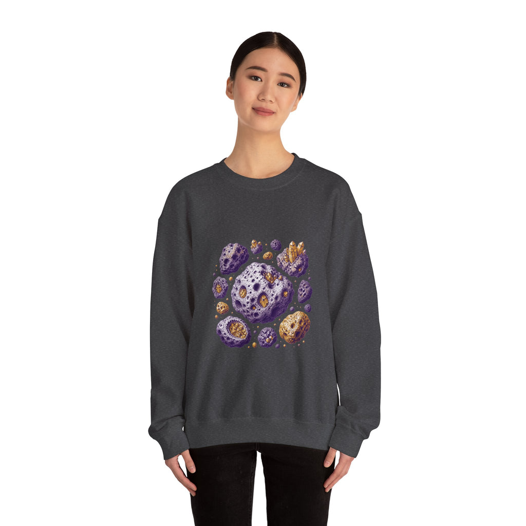 Matching Couple Sweatshirt - Comet & Asteroid Matching Couple Crewneck Sweatshirt Vintage Art His Hers Wedding Gift - Design B