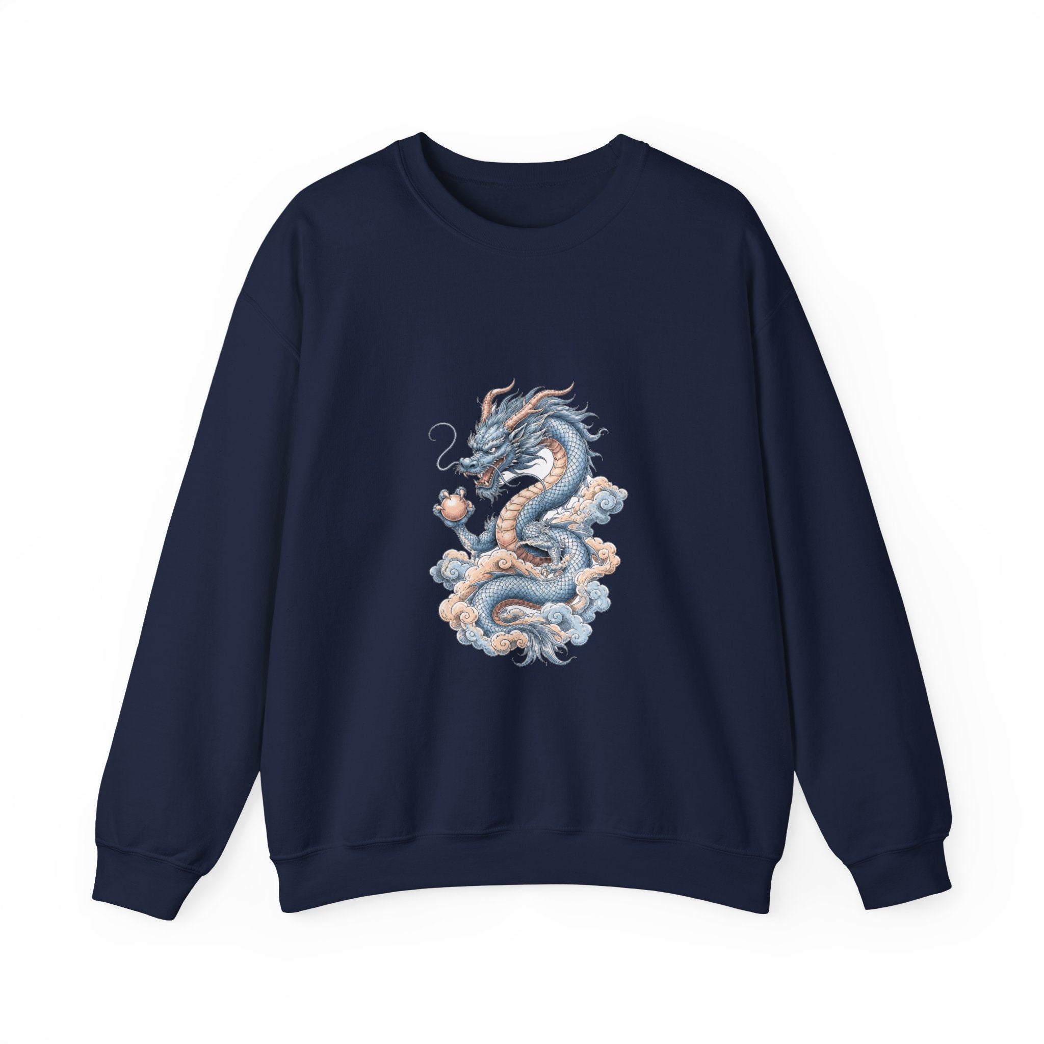 Matching Couple Sweatshirt - Dragon & Phoenix Matching Couple Premium Fleece Sweatshirt Hand-Drawn Art His Hers Anniversary Gift - Design A