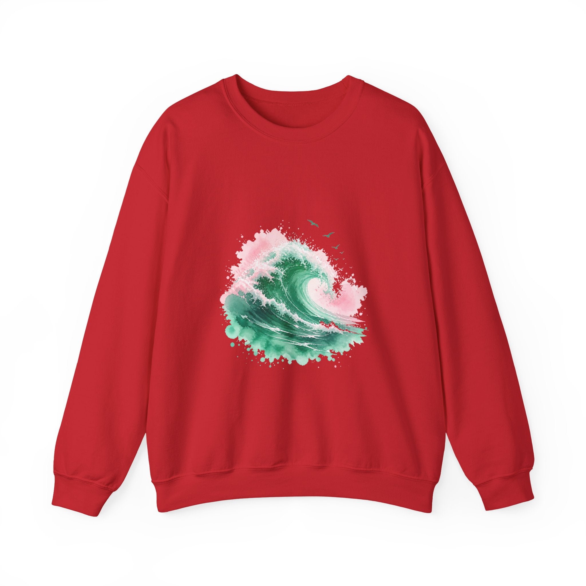 Matching Couple Sweatshirt - Mountain & Ocean Matching Couple Comfort Colors Crew Watercolor Art His Hers Birthday Gift - Design B
