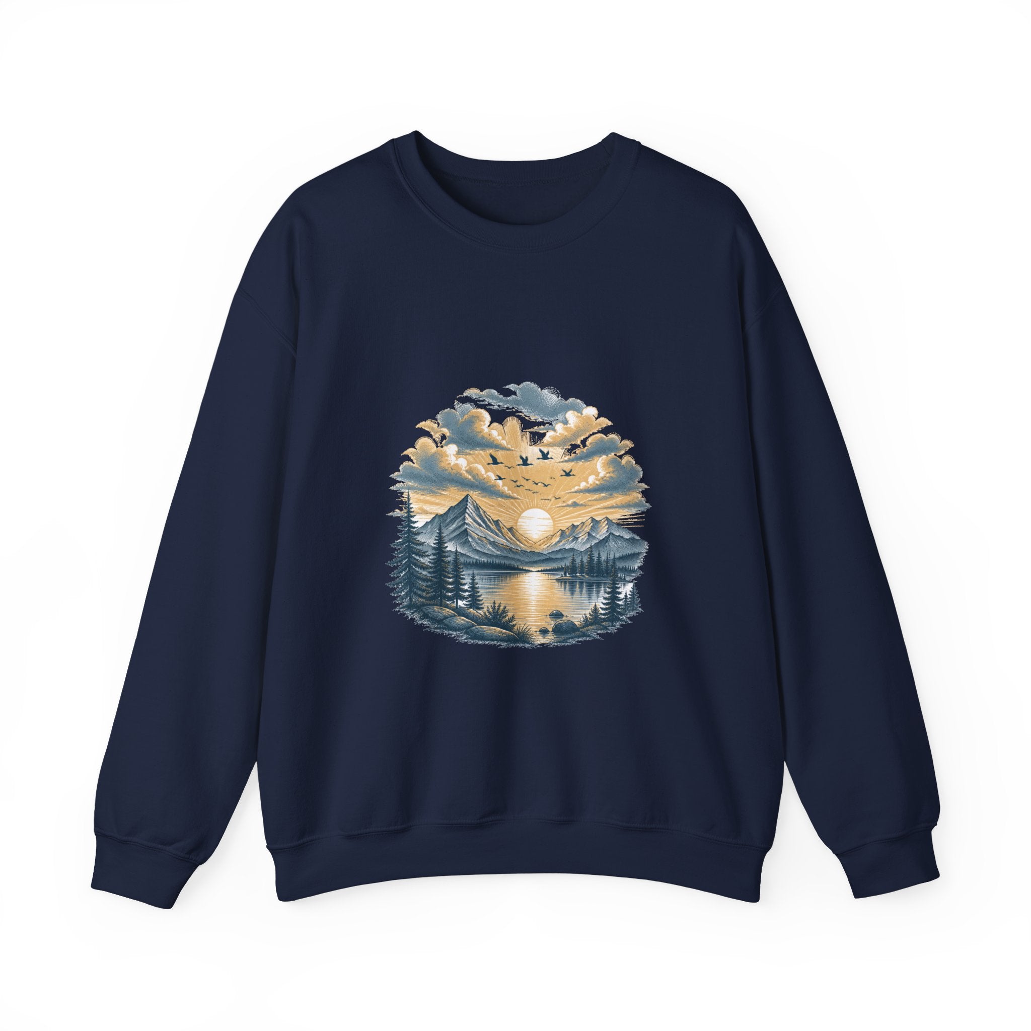 Matching Couple Sweatshirt - Sunrise & Sunset Matching Couple Comfort Colors Crew Hand-Drawn Art His Hers Anniversary Gift - Design B
