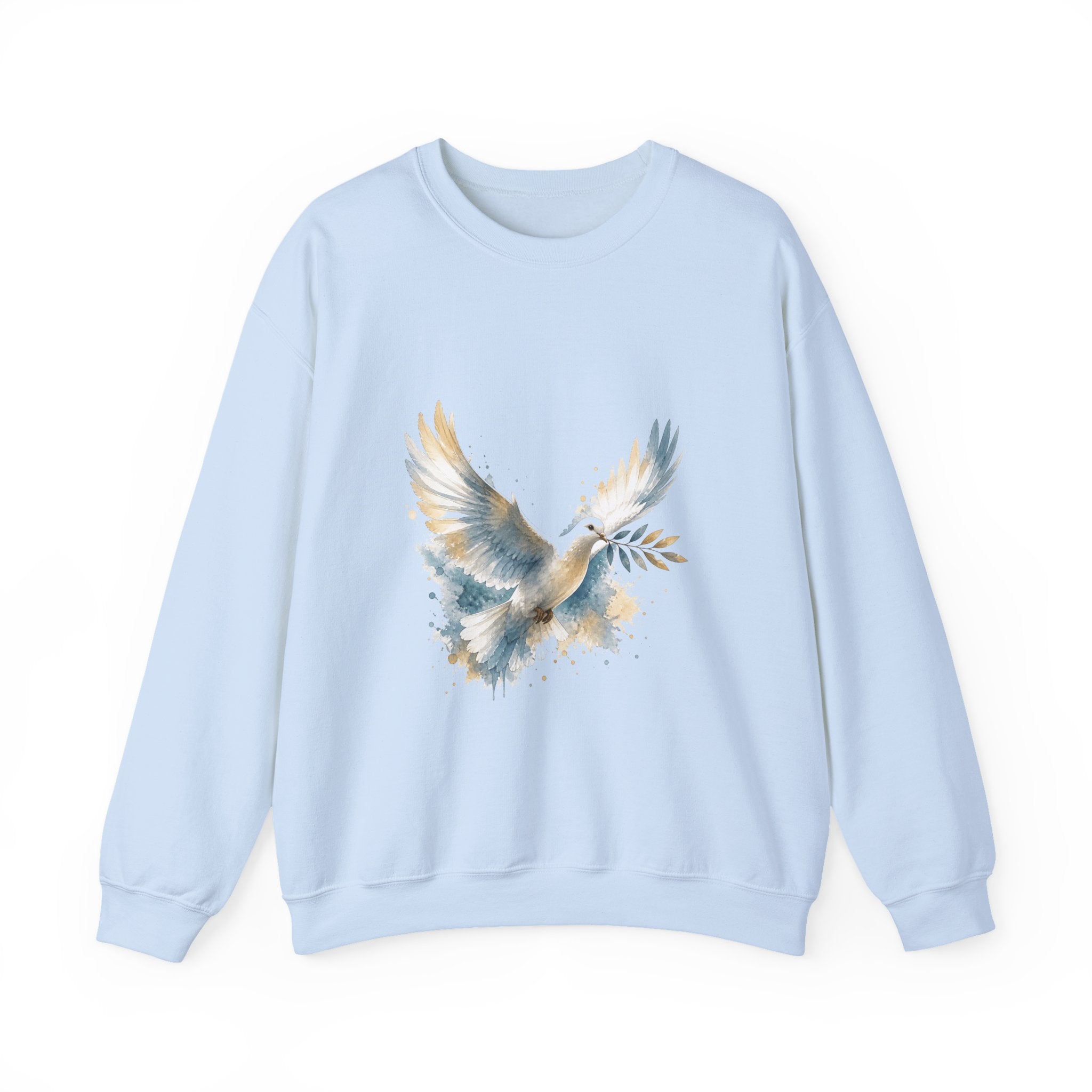 Matching Couple Sweatshirt - Wolf & Dove Matching Couple Premium Fleece Sweatshirt Watercolor Art His Hers Birthday Gift - Design B