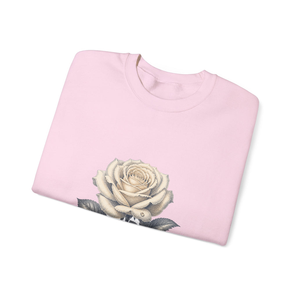 Matching Couple Sweatshirt - Rose & Thorn Matching Couple Crewneck Sweatshirt Vintage Art His Hers Wedding Gift - Design A