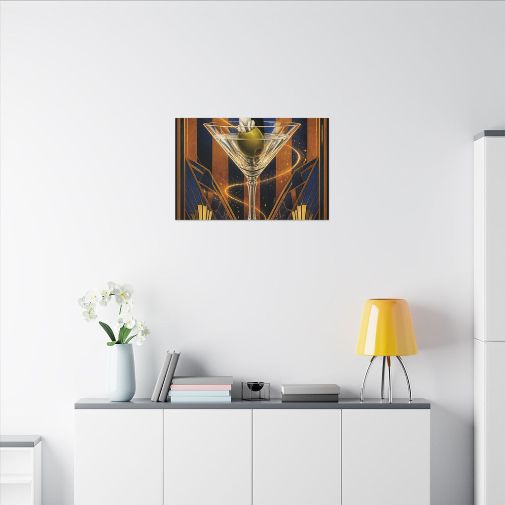 Martini Magician Wall Art Canvas 16×20 Art Deco Entryway Decor Maximalist Print