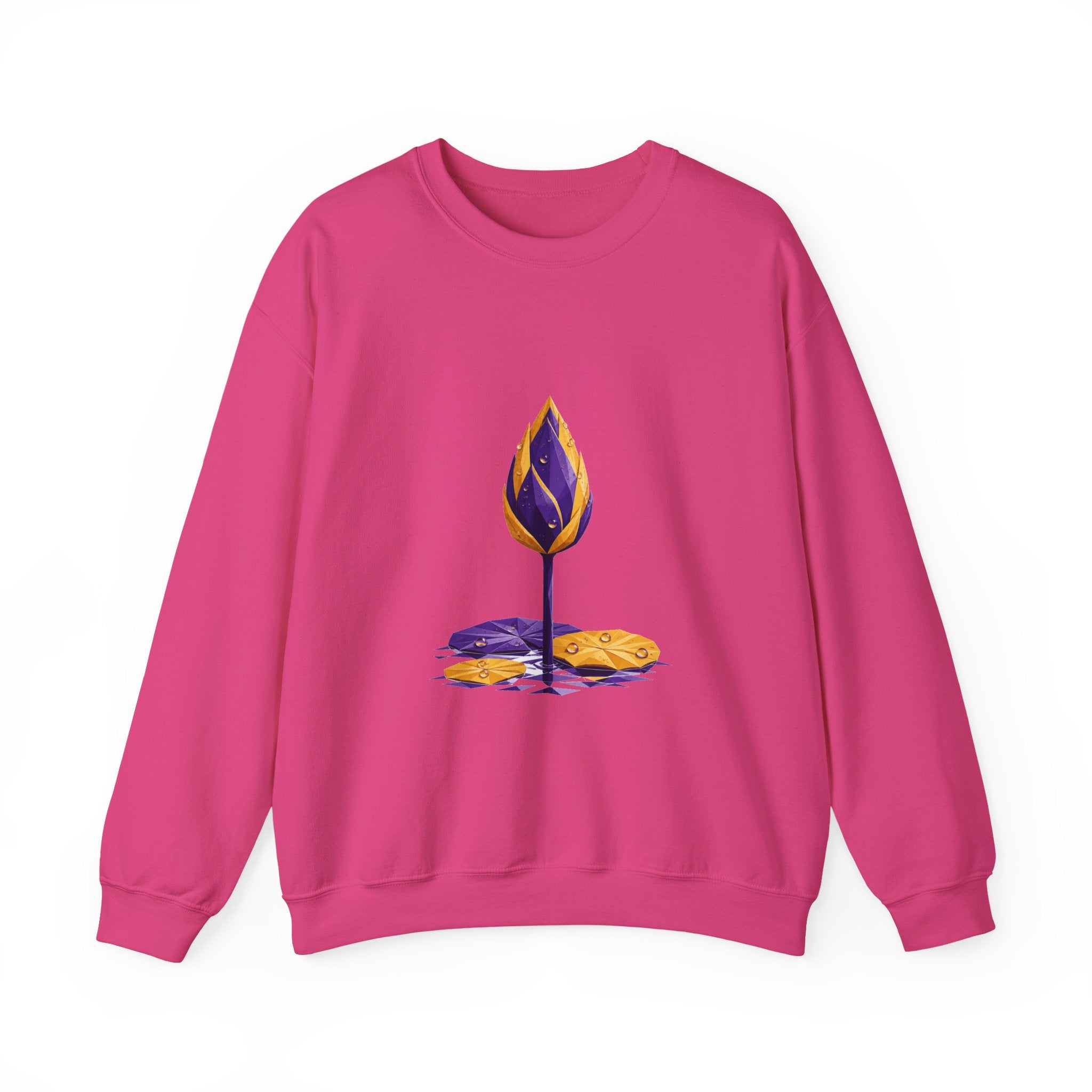 Matching Couple Sweatshirt - Open & Closed Lotus Matching Couple Comfort Colors Crew Geometric Art His Hers Love Gift - Design B