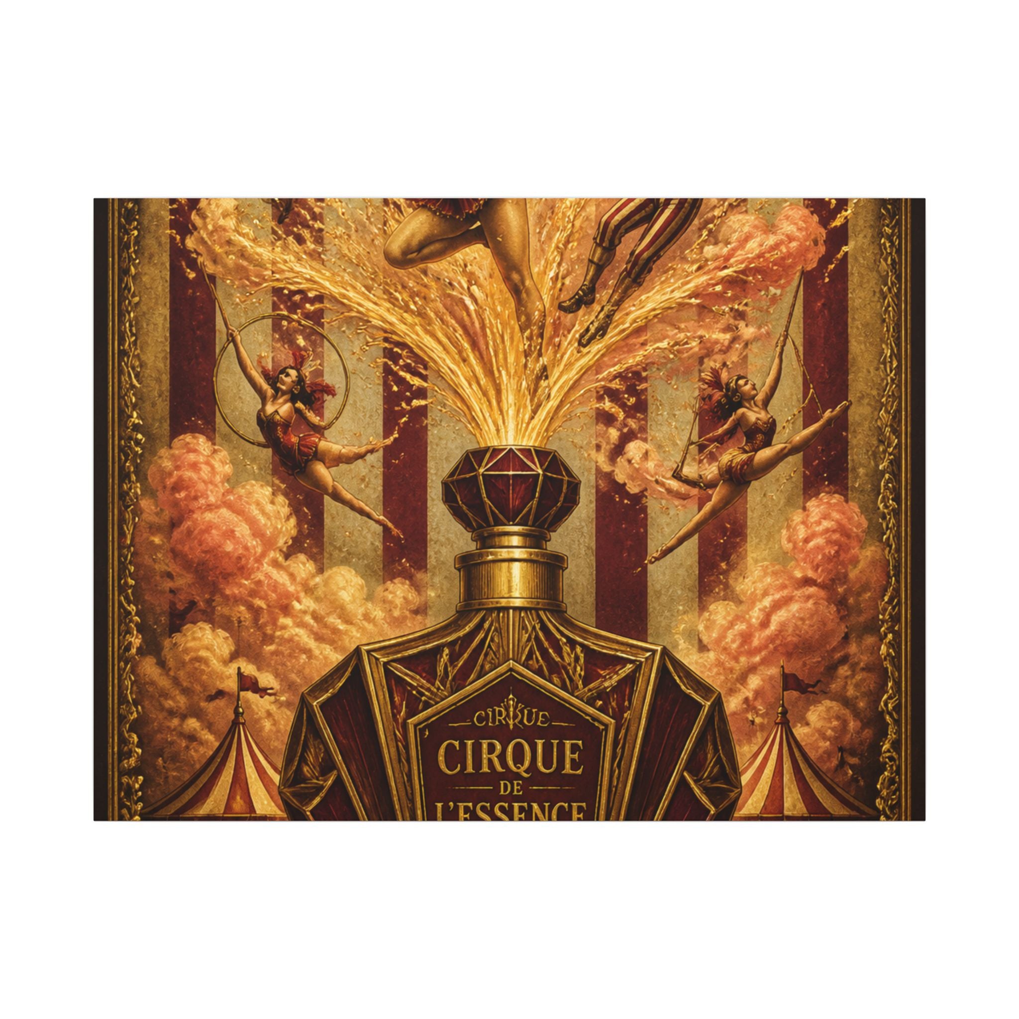 Perfume Bottle Fountain Wall Art Canvas 24×36 Baroque Studio Decor Maximalist Print