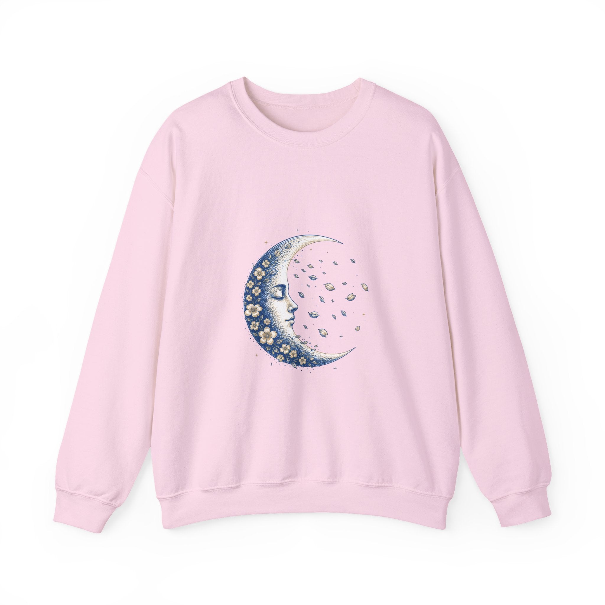 Matching Couple Sweatshirt - Waxing & Waning Moon Matching Couple Crewneck Sweatshirt Hand-Drawn Art His Hers Best Friend Gift - Design B