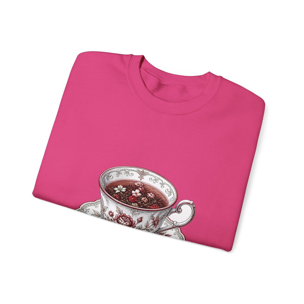 Matching Couple Sweatshirt - Coffee & Tea Matching Couple Premium Fleece Sweatshirt Hand-Drawn Art His Hers Anniversary Gift - Design B