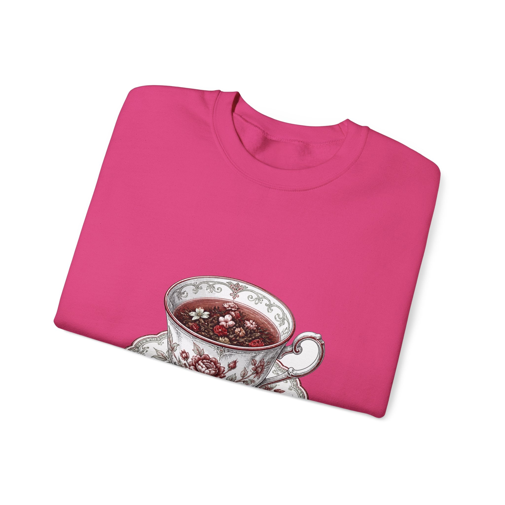 Matching Couple Sweatshirt - Coffee & Tea Matching Couple Premium Fleece Sweatshirt Hand-Drawn Art His Hers Anniversary Gift - Design B
