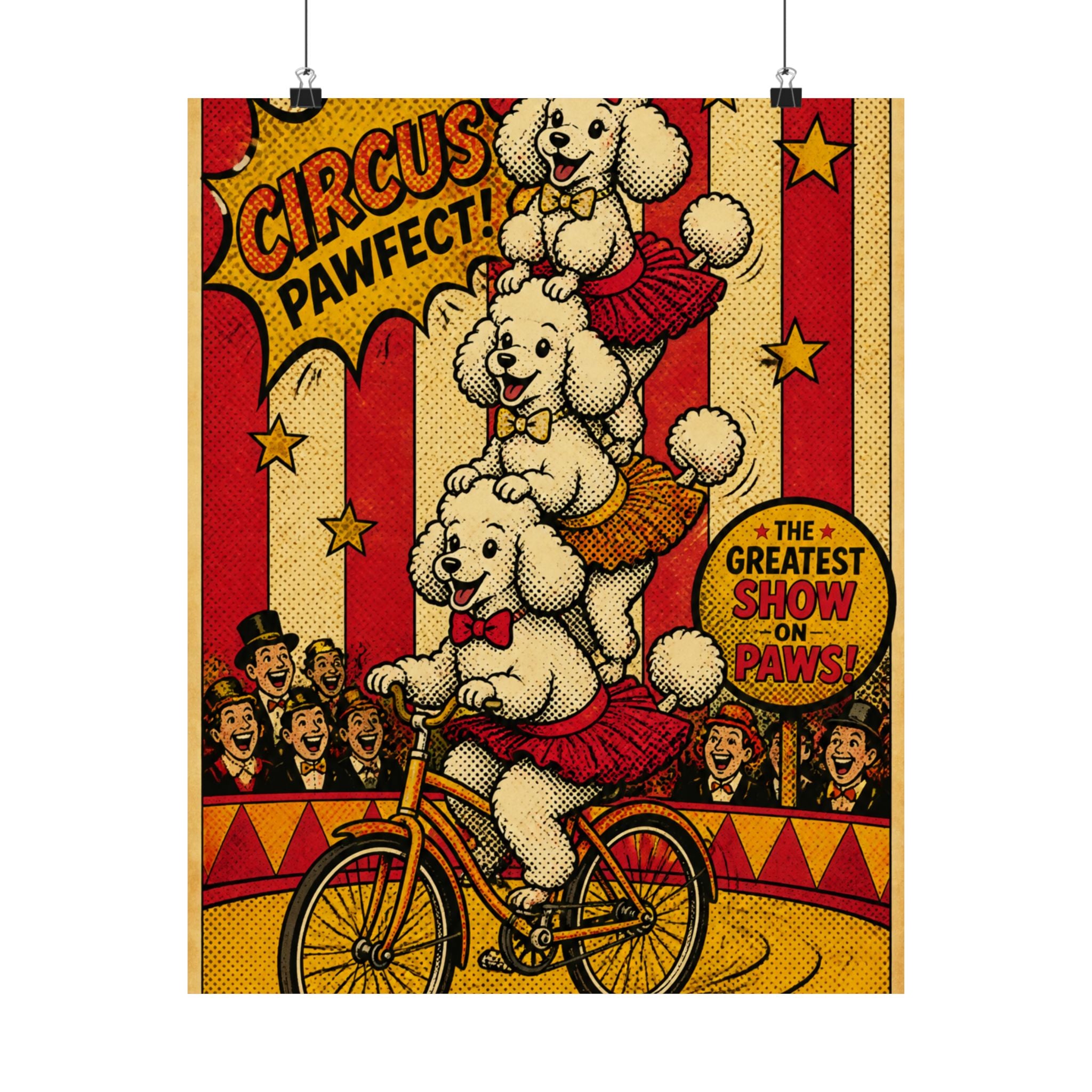 Poodle Stack Bicycle Wall Art Poster 18×24 Pop Art Living Room Decor Maximalist Print