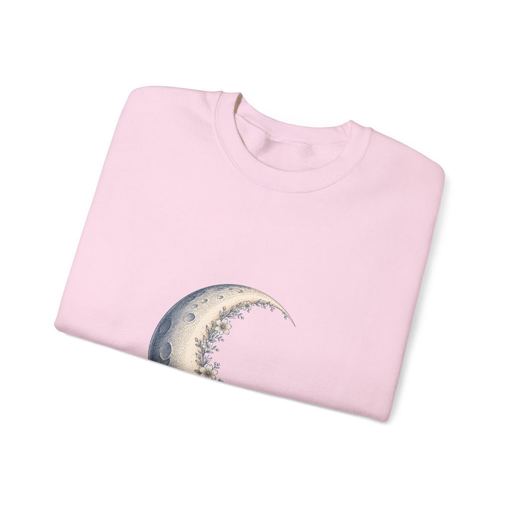 Matching Couple Sweatshirt - Waxing & Waning Moon Matching Couple Premium Fleece Sweatshirt Hand-Drawn Art His Hers Anniversary Gift - Design A
