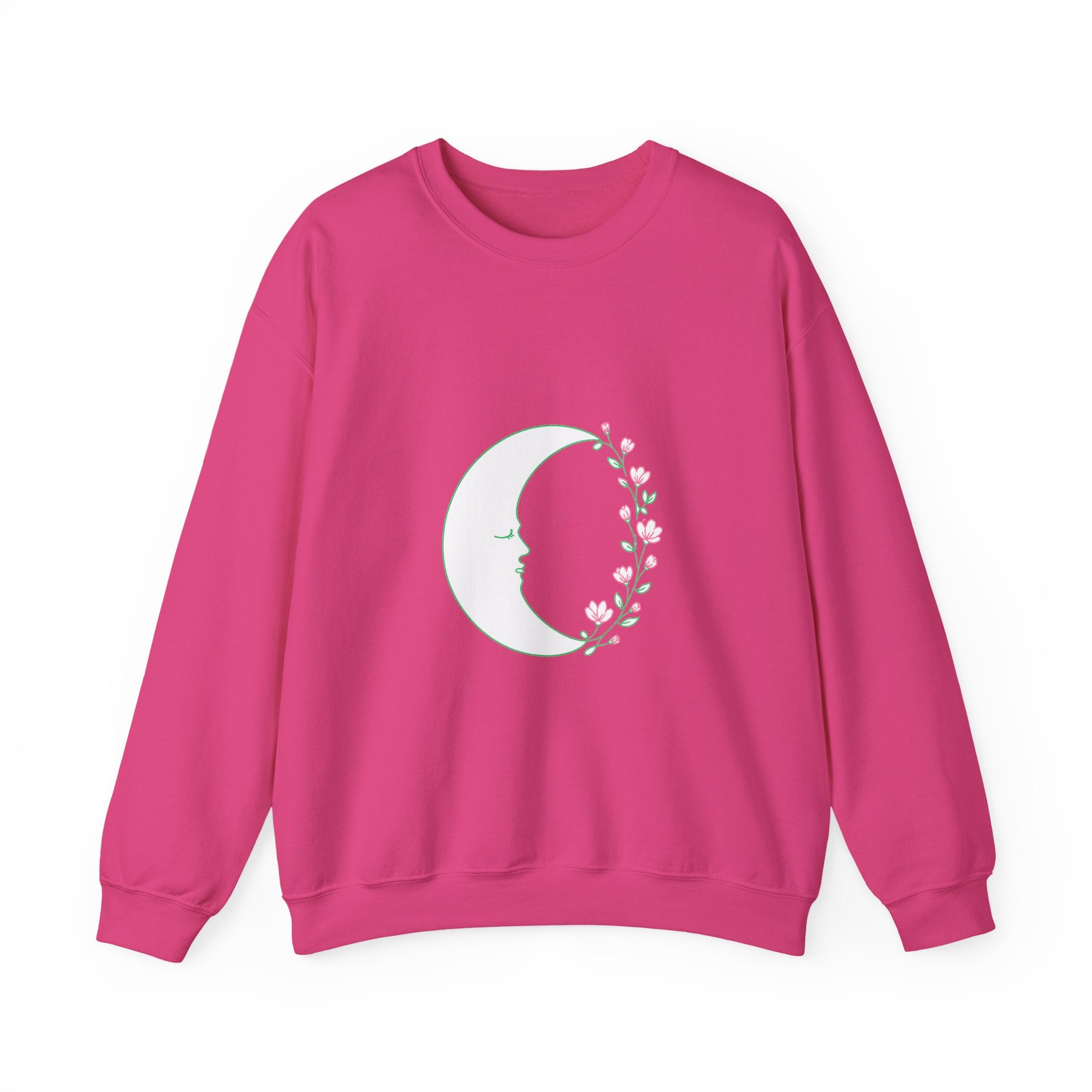 Matching Couple Sweatshirt - Waxing & Waning Moon Matching Couple Crewneck Sweatshirt Minimalist Art His Hers Valentine Gift - Design A