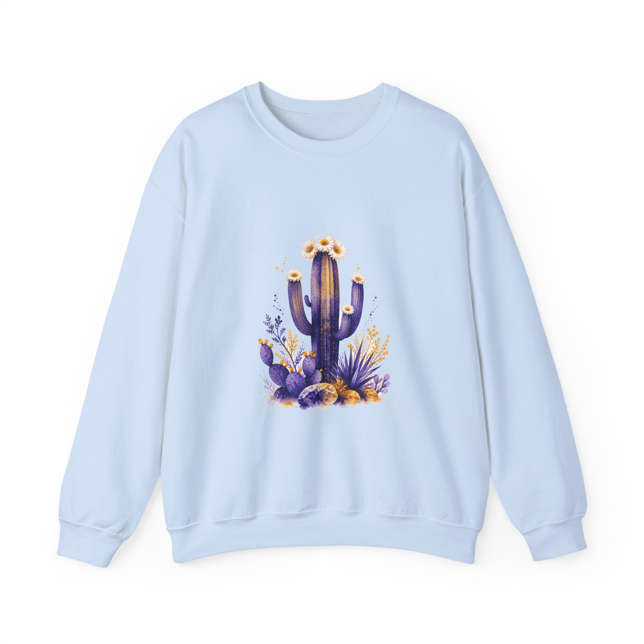 Matching Couple Sweatshirt - Desert & Rainforest Matching Couple Crewneck Sweatshirt Watercolor Art His Hers Engagement Gift - Design A