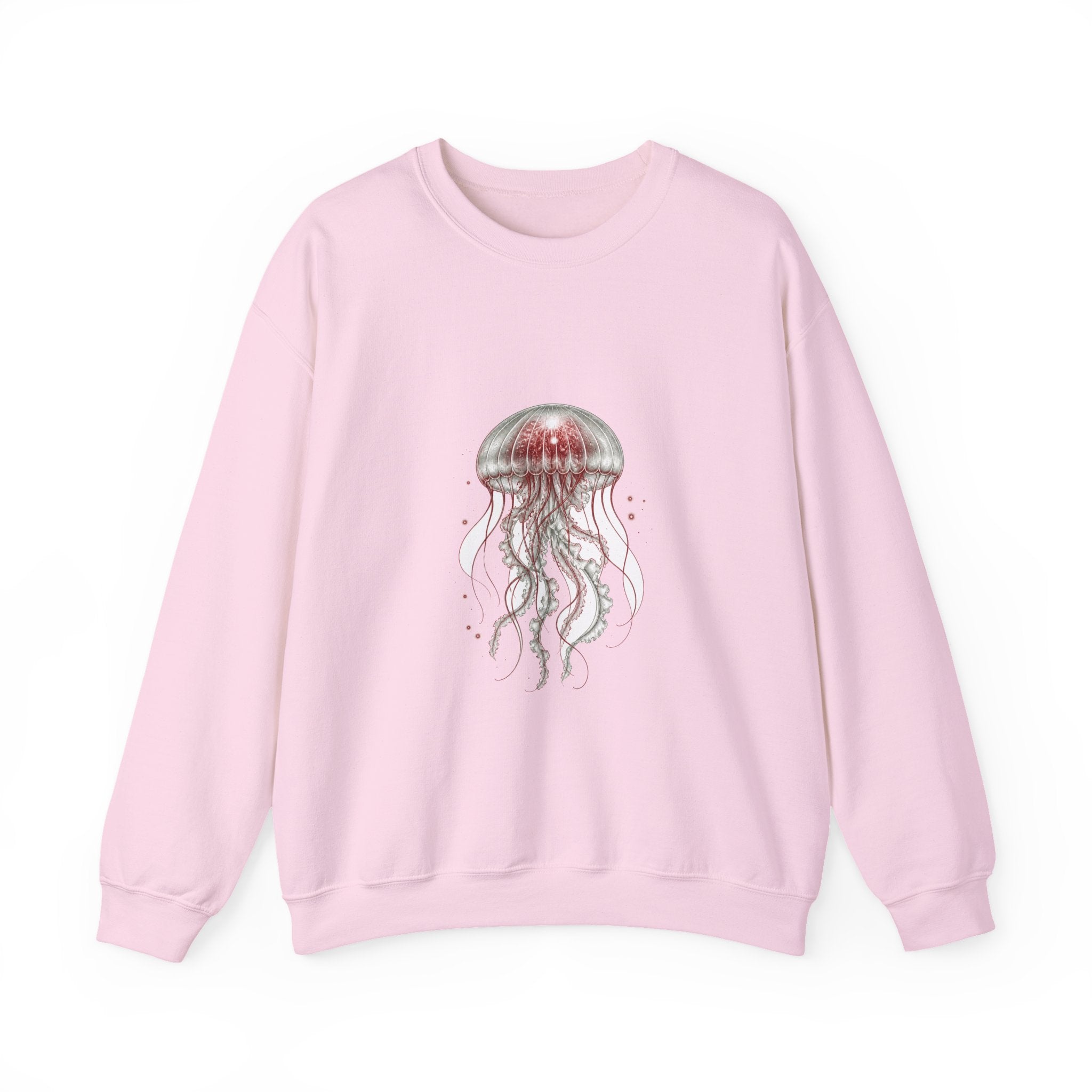 Matching Couple Sweatshirt - Octopus & Jellyfish Matching Couple Crewneck Sweatshirt Vintage Art His Hers Wedding Gift - Design B