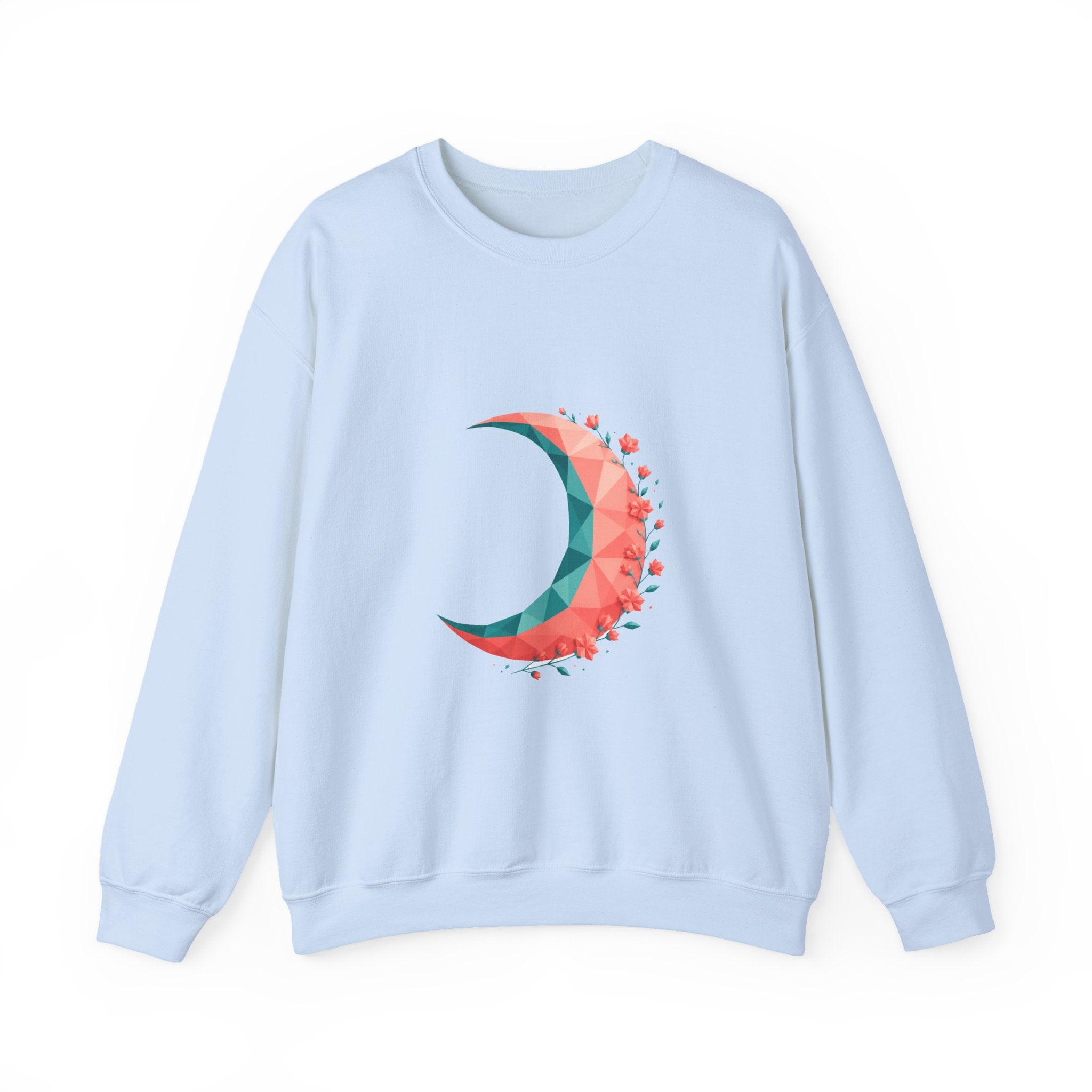 Matching Couple Sweatshirt - Waxing & Waning Moon Matching Couple Crewneck Sweatshirt Geometric Art His Hers Couple Gift - Design A