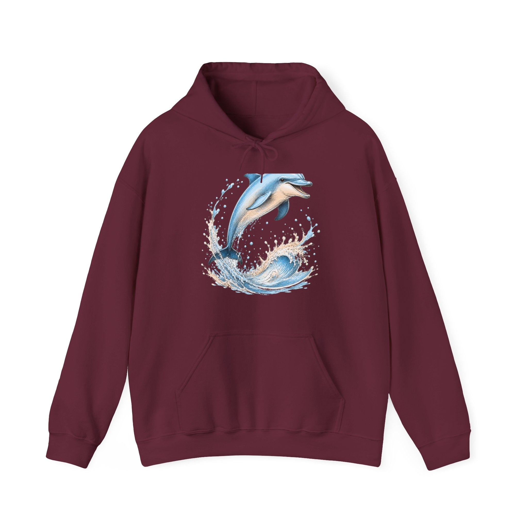 Matching Couple Sweatshirt - Shark & Dolphin Matching Couple Hooded Sweatshirt Hand-Drawn Art His Hers Best Friend Gift - Design B