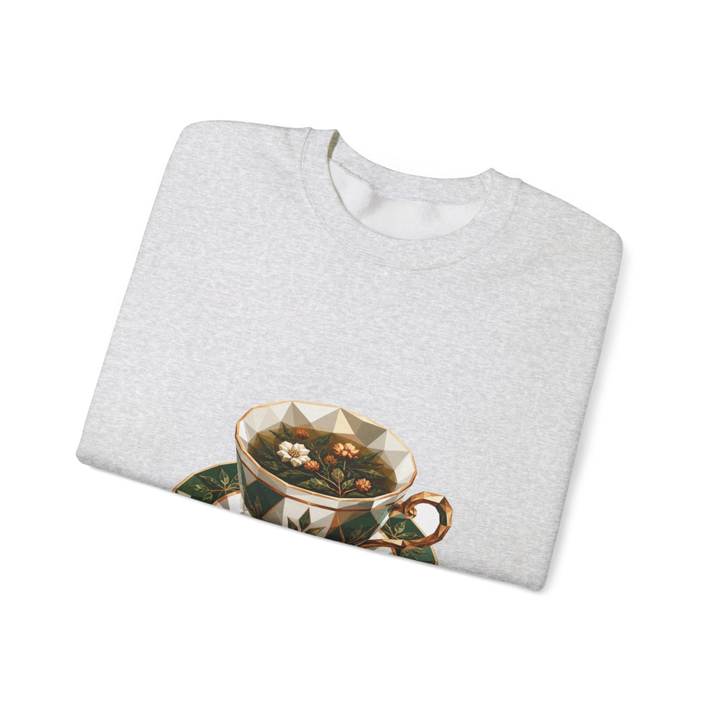 Matching Couple Sweatshirt - Coffee & Tea Matching Couple Crewneck Sweatshirt Geometric Art His Hers Couple Gift - Design B