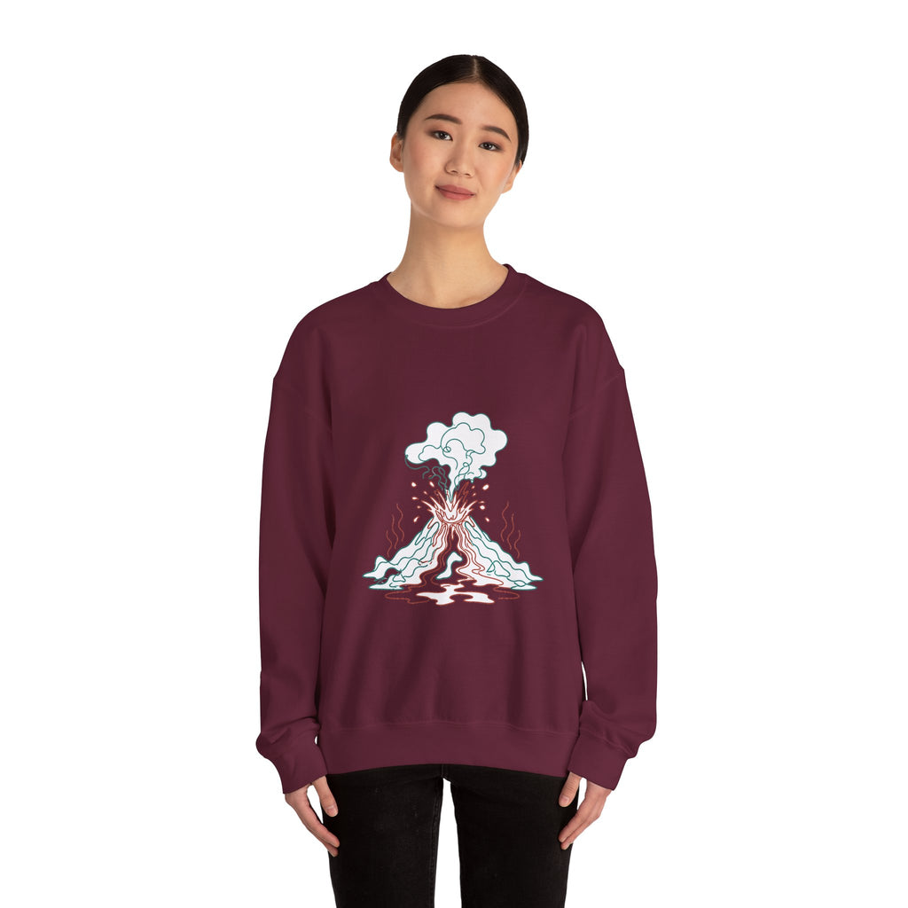 Matching Couple Sweatshirt - Volcano & Glacier Matching Couple Comfort Colors Crew Minimalist Art His Hers Christmas Gift - Design A