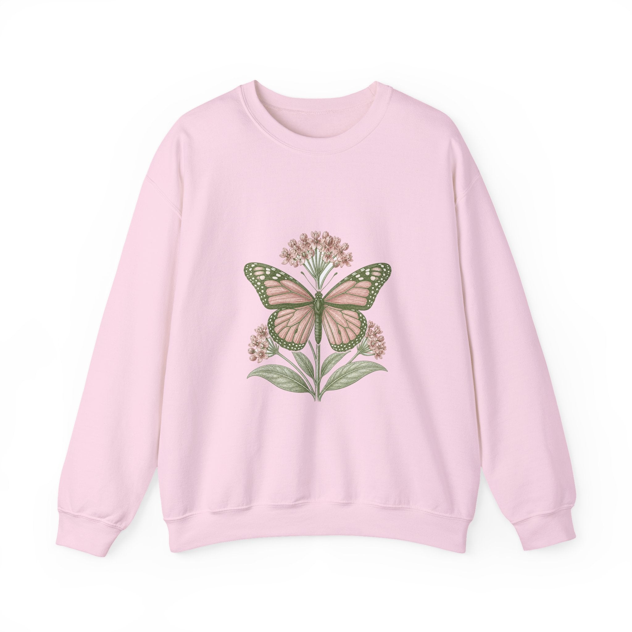 Matching Couple Sweatshirt - Butterfly & Moth Matching Couple Crewneck Sweatshirt Vintage Art His Hers Wedding Gift - Design A