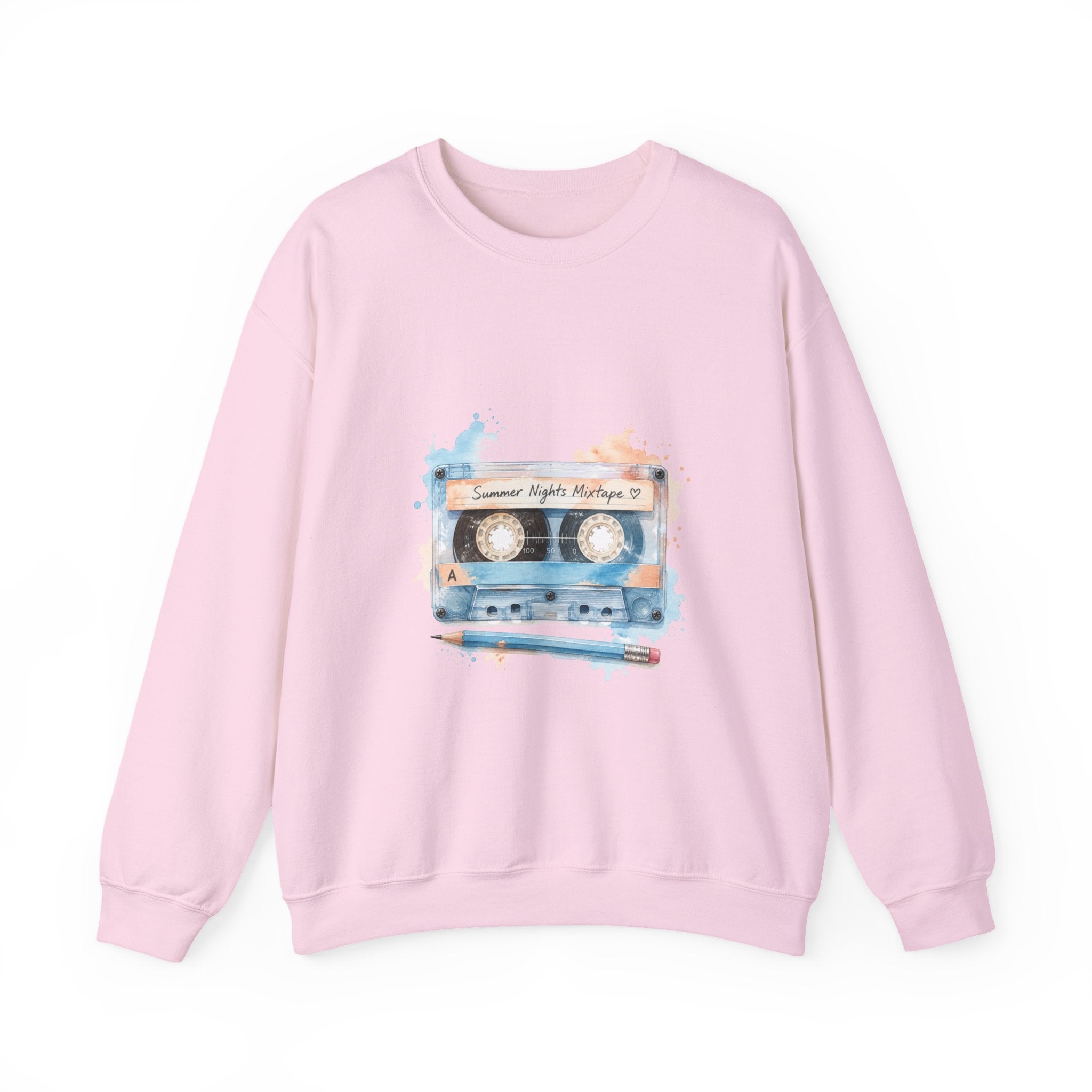 Matching Couple Sweatshirt - Vinyl & Cassette Matching Couple Comfort Colors Crew Watercolor Art His Hers Birthday Gift - Design B