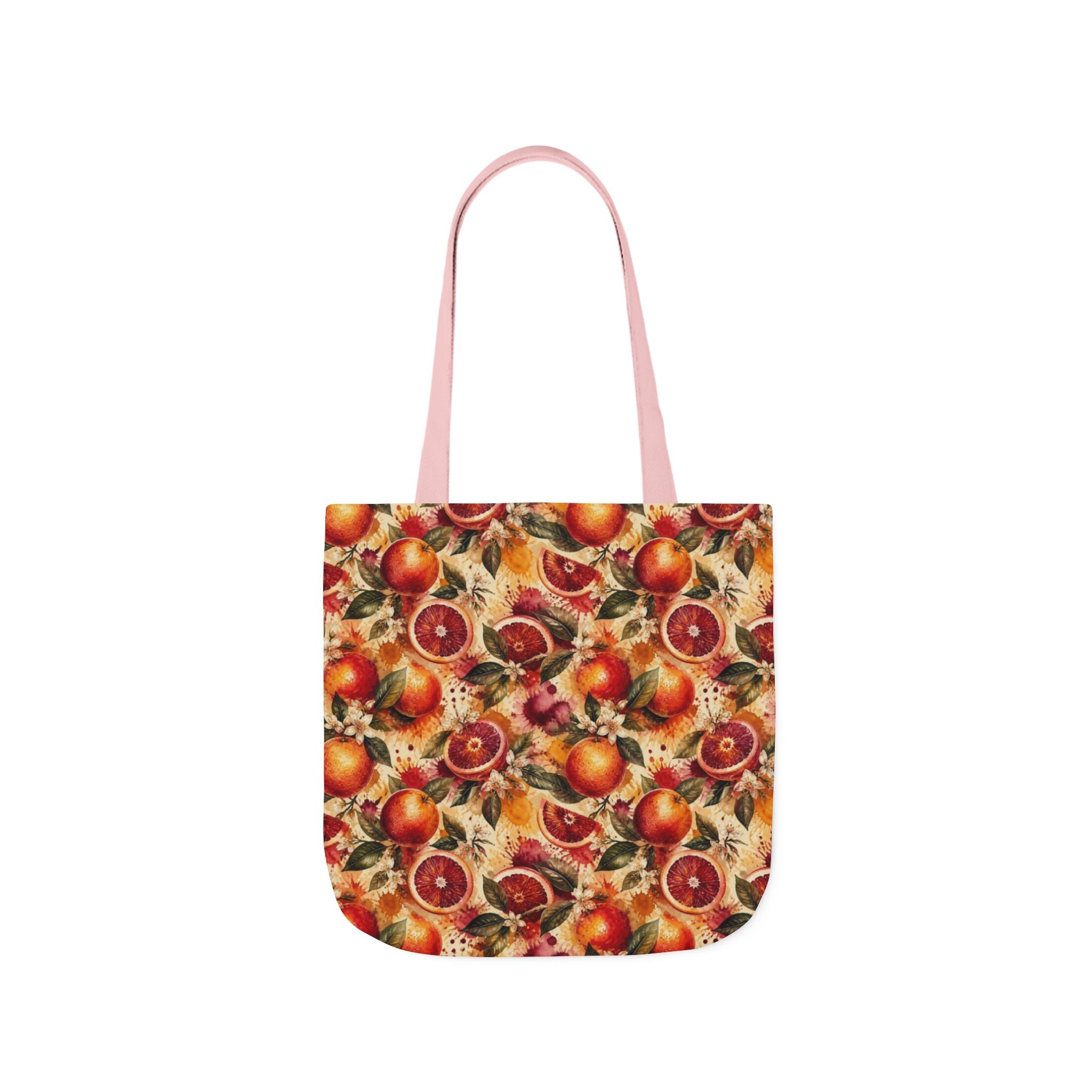 Blood Oranges Canvas Tote Bag Mediterranean Kitchen Watercolor Splash Design Italian Cottagecore Gift
