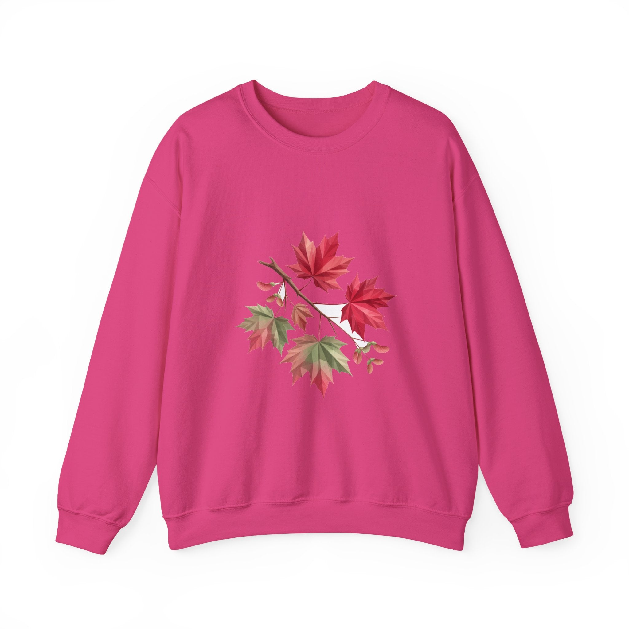 Matching Couple Sweatshirt - Cherry Blossom & Maple Leaf Matching Couple Premium Fleece Sweatshirt Geometric Art His Hers Love Gift - Design B