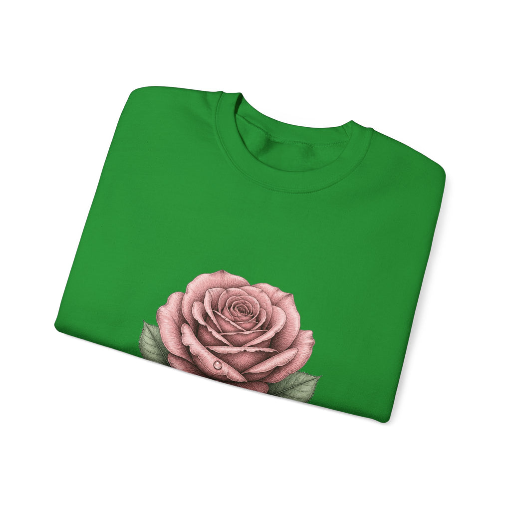 Matching Couple Sweatshirt - Rose & Thorn Matching Couple Comfort Colors Crew Hand-Drawn Art His Hers Anniversary Gift - Design A