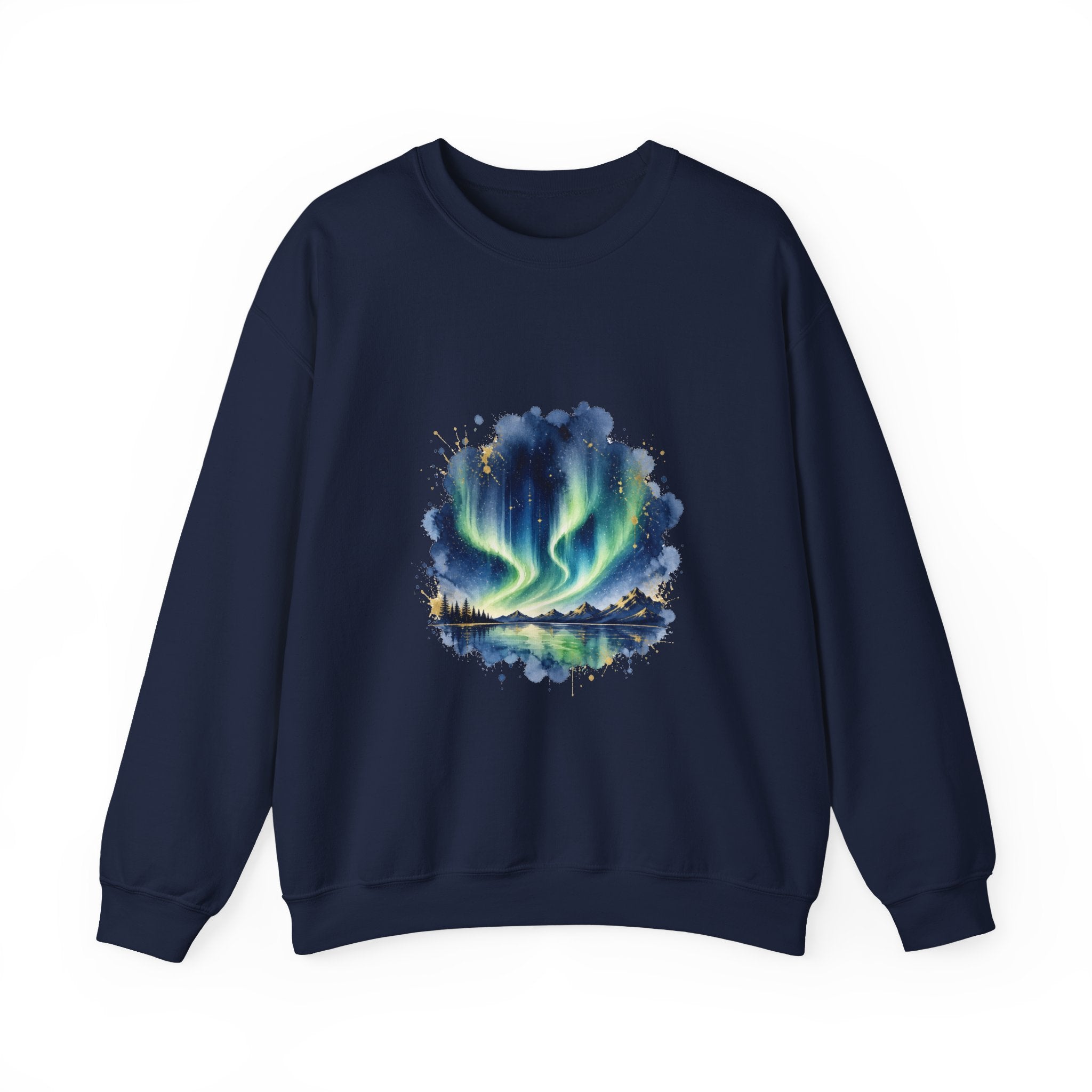 Matching Couple Sweatshirt - Aurora & Southern Cross Matching Couple Crewneck Sweatshirt Watercolor Art His Hers Engagement Gift - Design A
