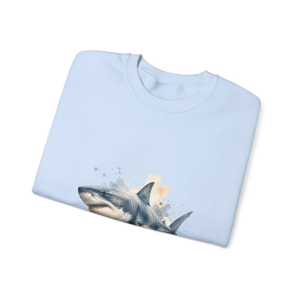 Matching Couple Sweatshirt - Shark & Dolphin Matching Couple Comfort Colors Crew Watercolor Art His Hers Birthday Gift - Design A
