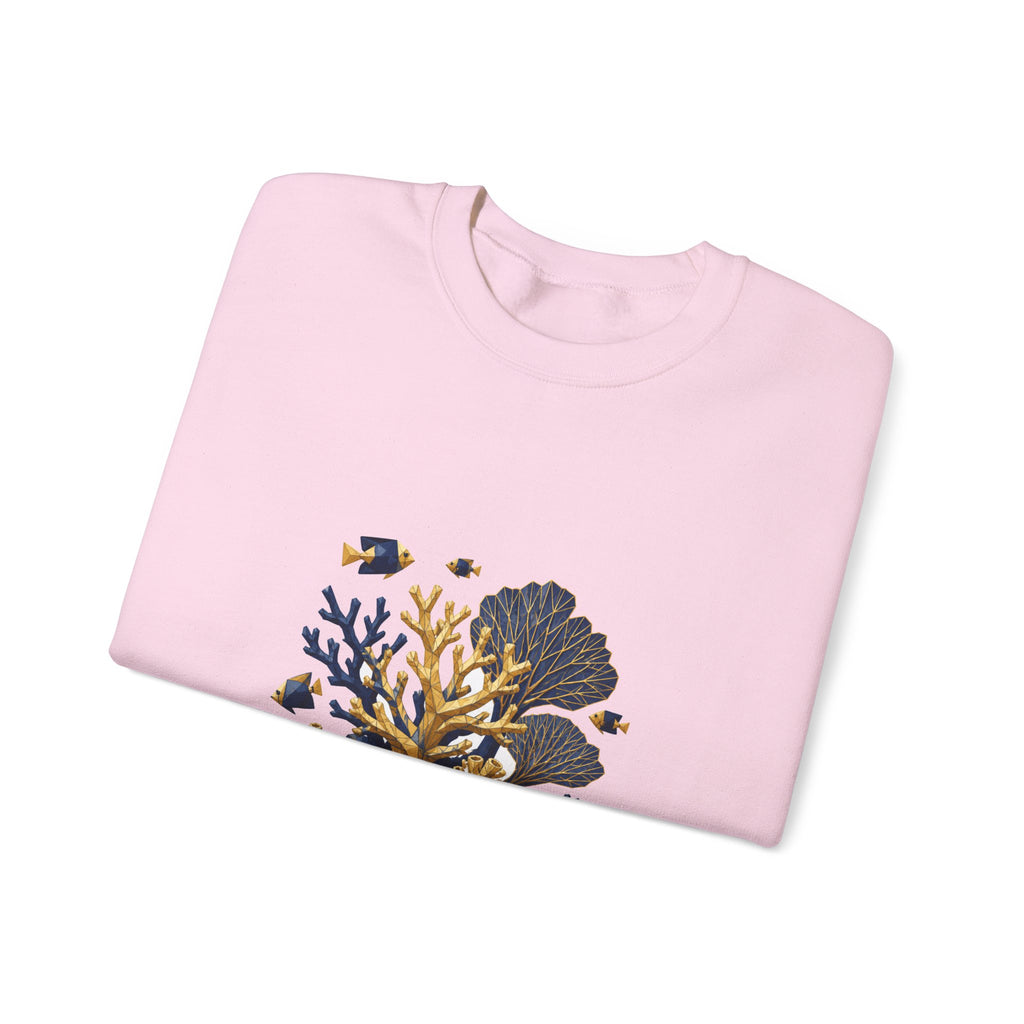 Matching Couple Sweatshirt - Coral Reef & Deep Sea Matching Couple Premium Fleece Sweatshirt Geometric Art His Hers Love Gift - Design A