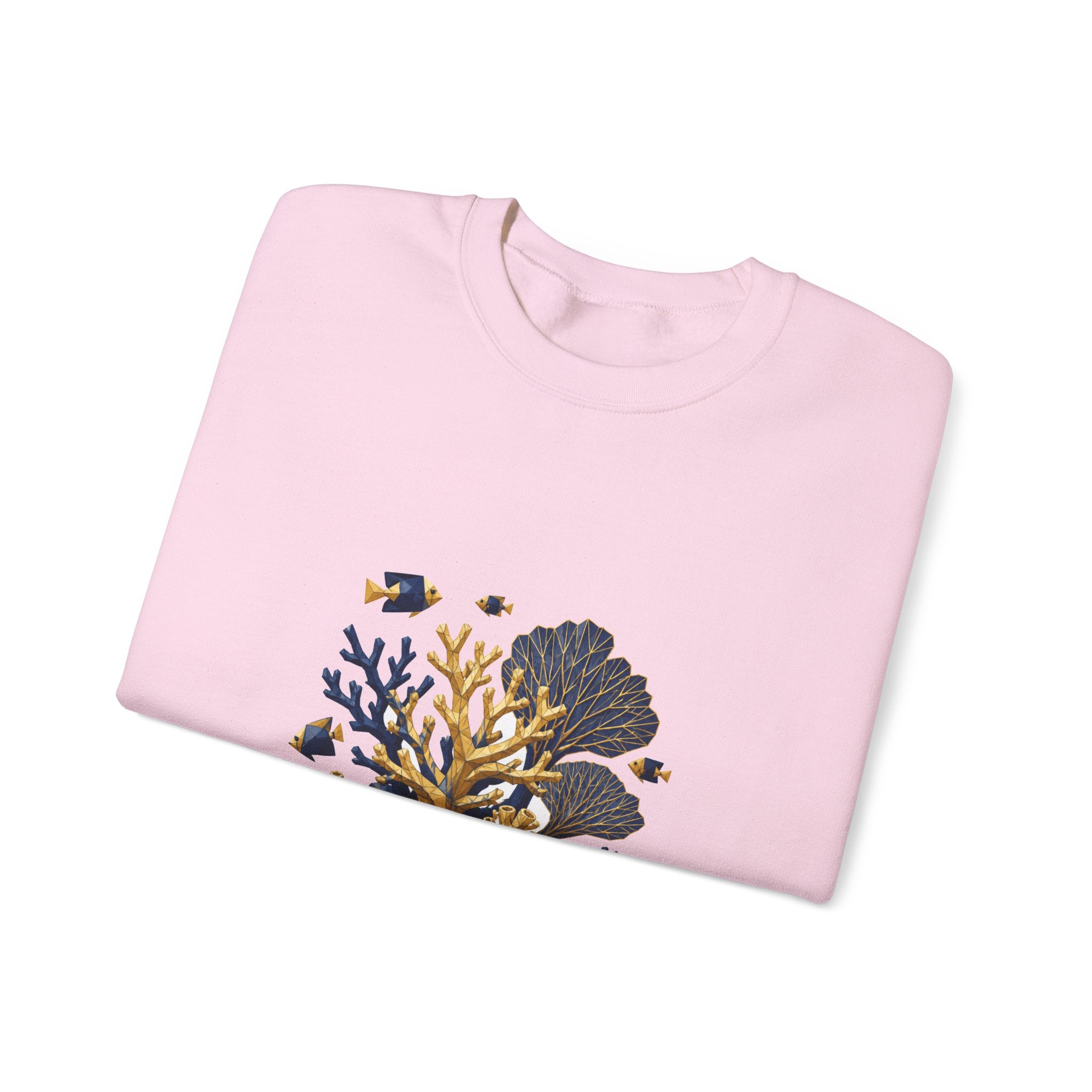 Matching Couple Sweatshirt - Coral Reef & Deep Sea Matching Couple Premium Fleece Sweatshirt Geometric Art His Hers Love Gift - Design A