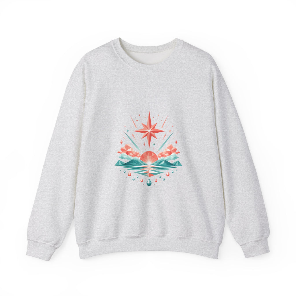 Matching Couple Sweatshirt - Evening & Morning Star Matching Couple Comfort Colors Crew Geometric Art His Hers Love Gift - Design B