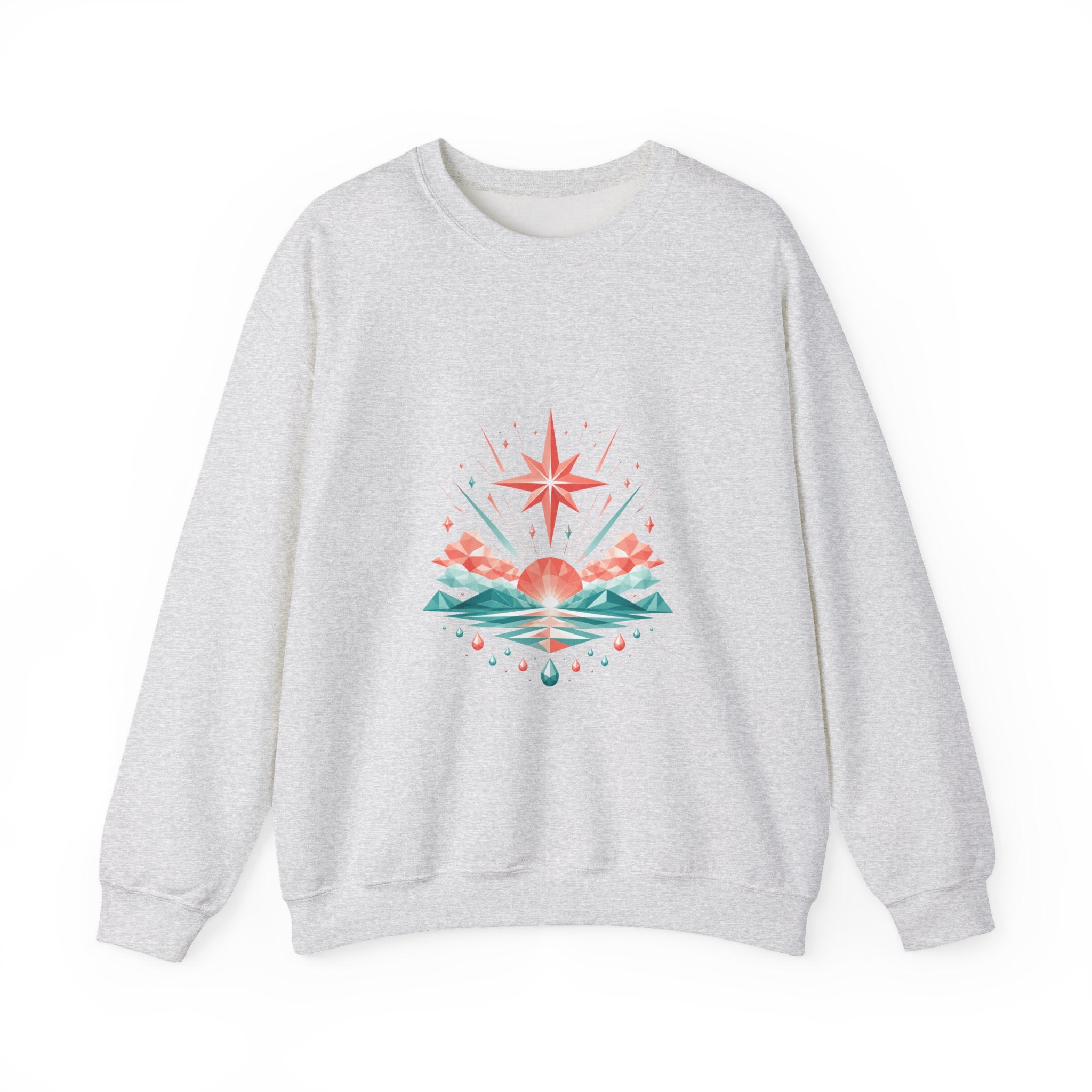 Matching Couple Sweatshirt - Evening & Morning Star Matching Couple Comfort Colors Crew Geometric Art His Hers Love Gift - Design B