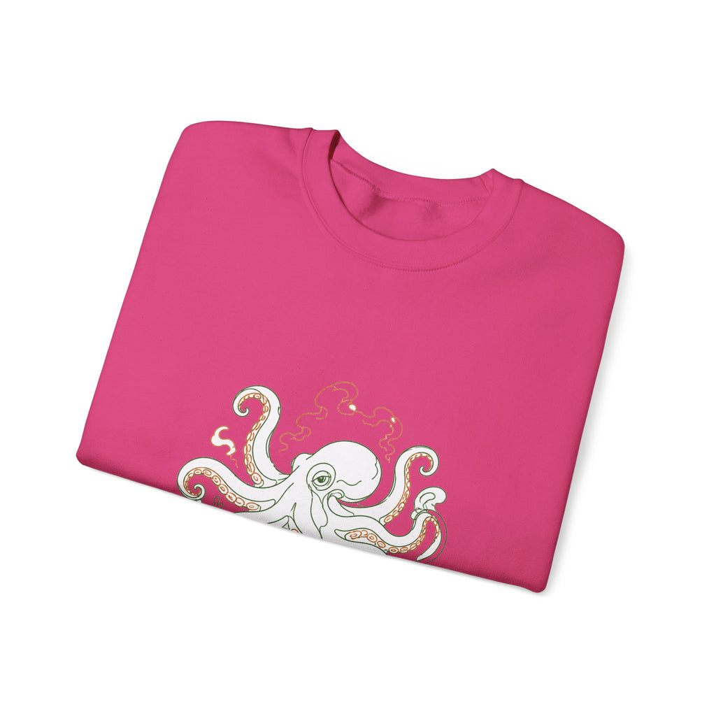 Matching Couple Sweatshirt - Octopus & Jellyfish Matching Couple Comfort Colors Crew Minimalist Art His Hers Christmas Gift - Design A