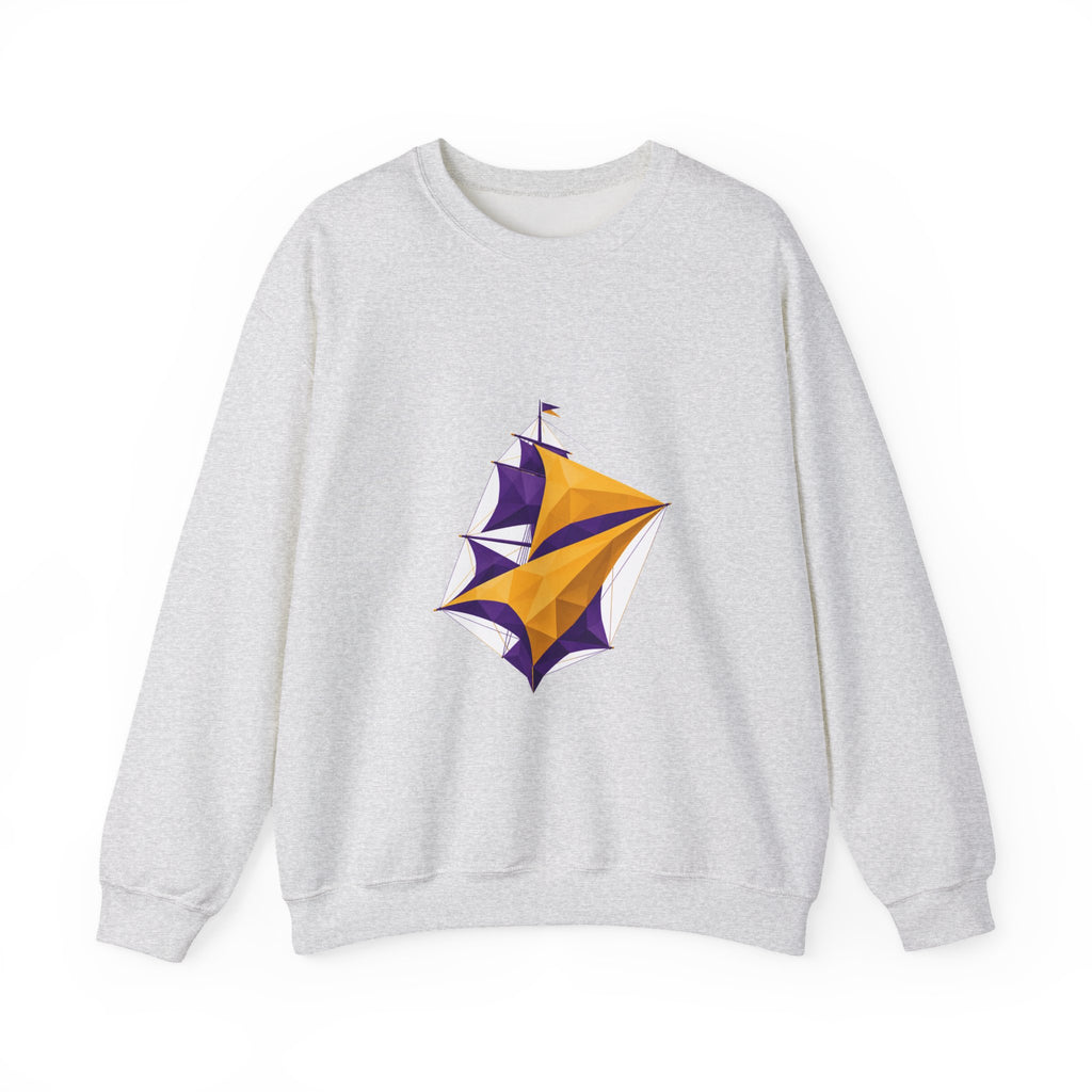 Matching Couple Sweatshirt - Anchor & Sail Matching Couple Crewneck Sweatshirt Geometric Art His Hers Couple Gift - Design B